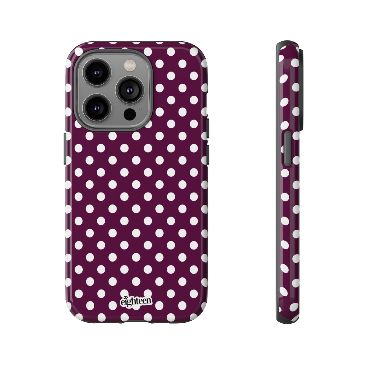 Maroon + White Dot Theory Phone Case