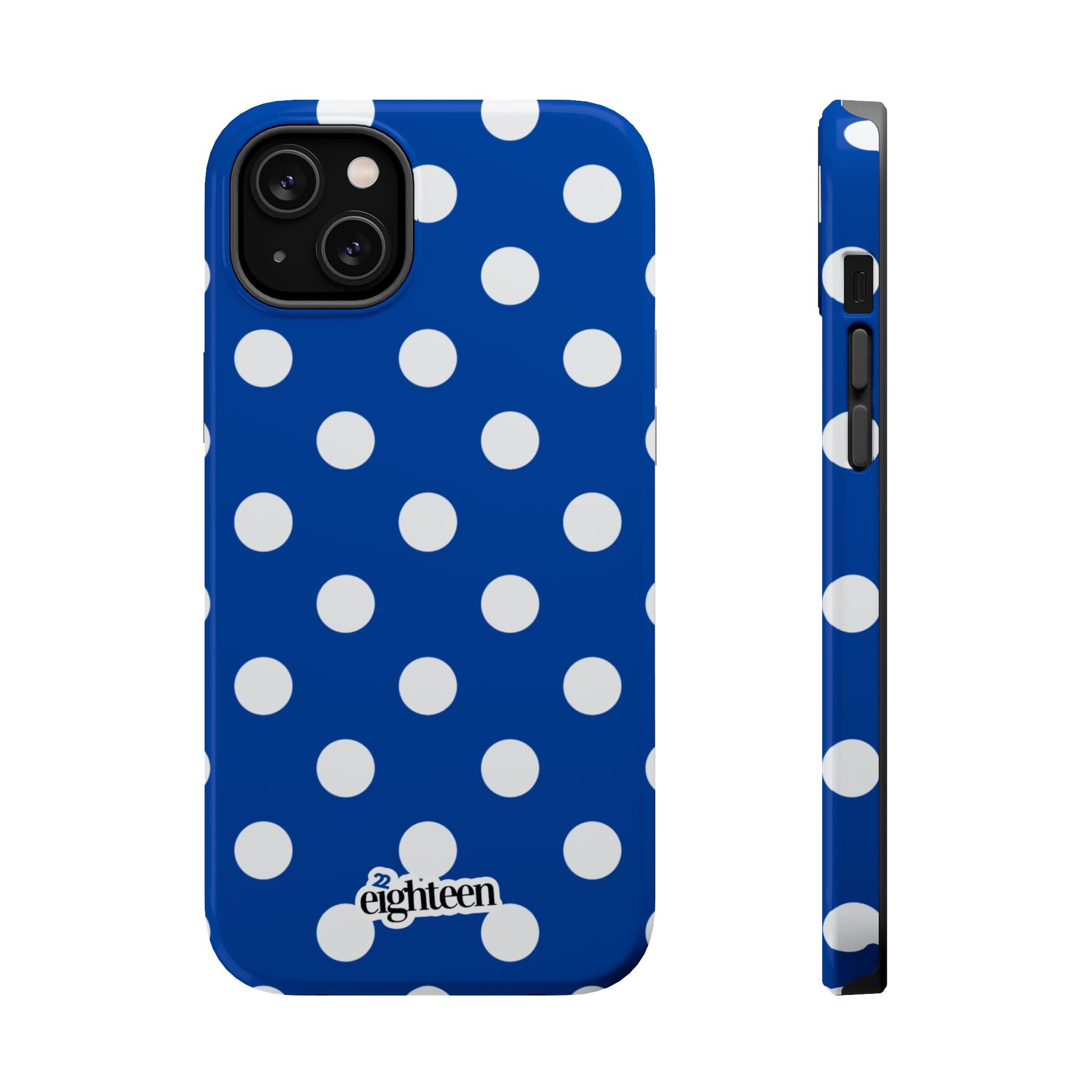 Royal Blue & White Polka Dot MagSafe Tough Case
