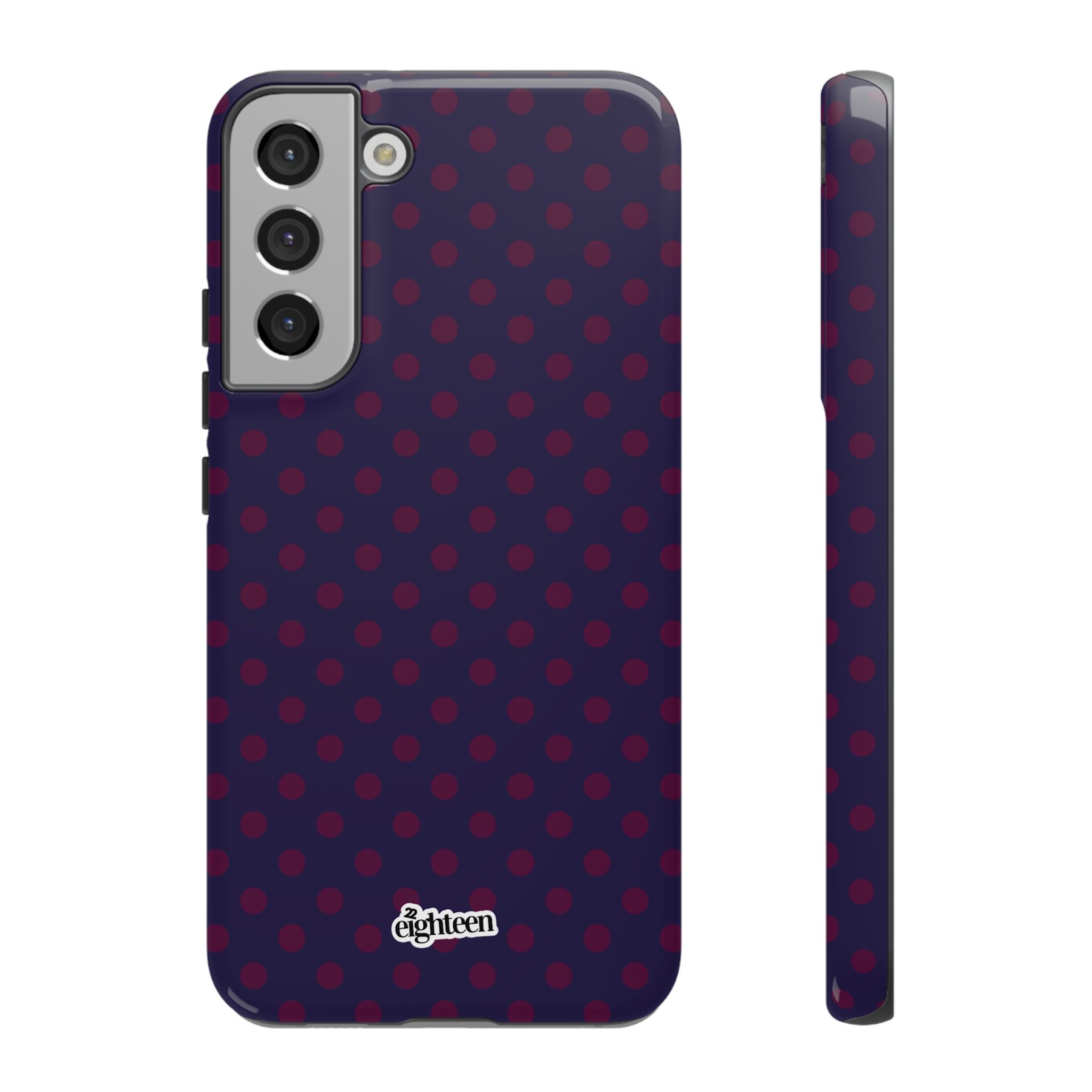 Night Blue & Burgundy Dot Theory Phone Case