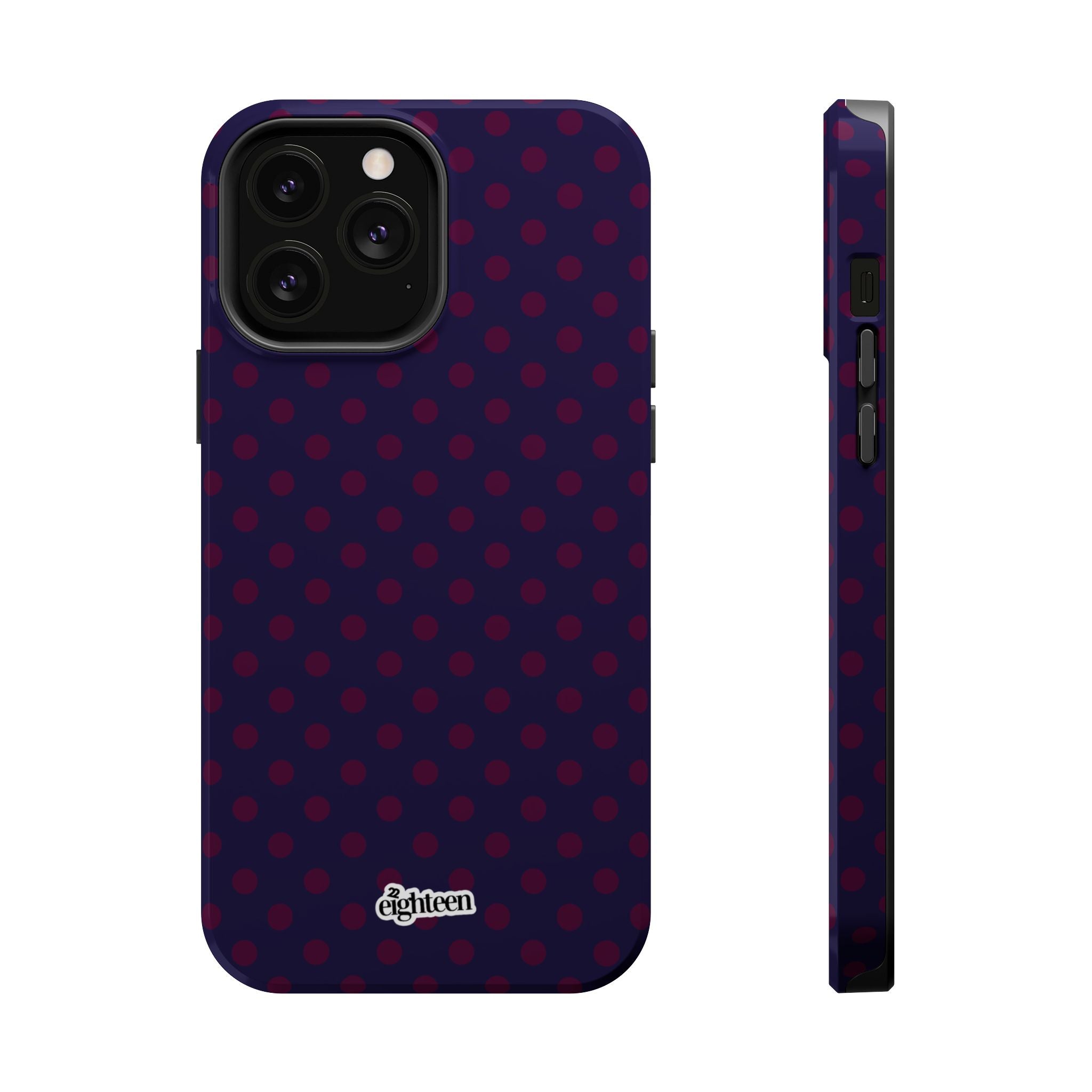 Night Blue & Burgundy Dot Theory MagSafe Phone Case