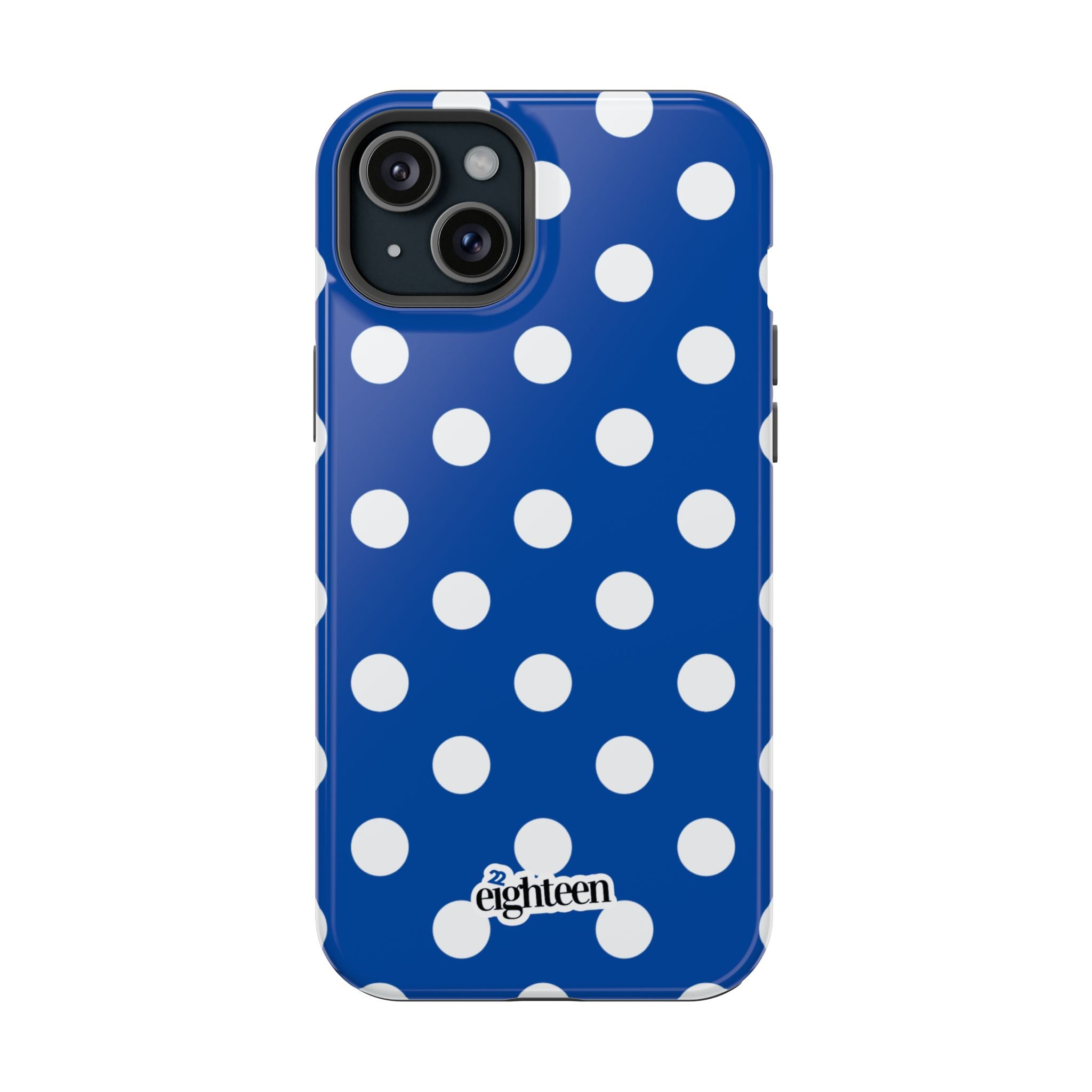 Royal Blue & White Polka Dot MagSafe Tough Case