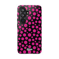 Black + Pink Poppy Tough Phone Case