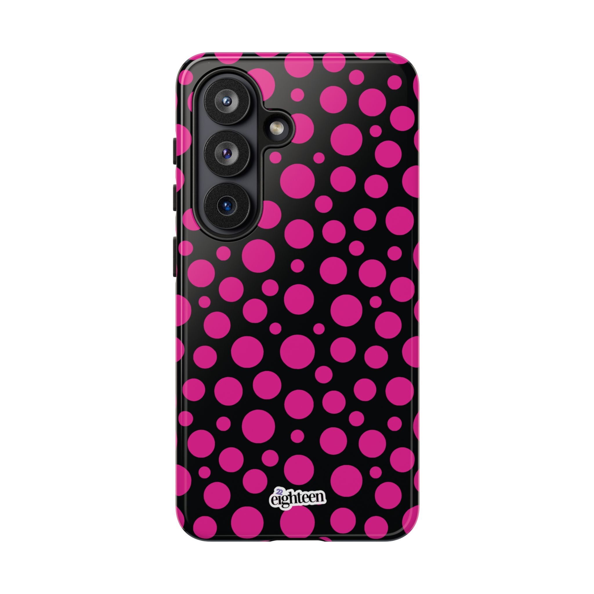 Black + Pink Poppy Tough Phone Case