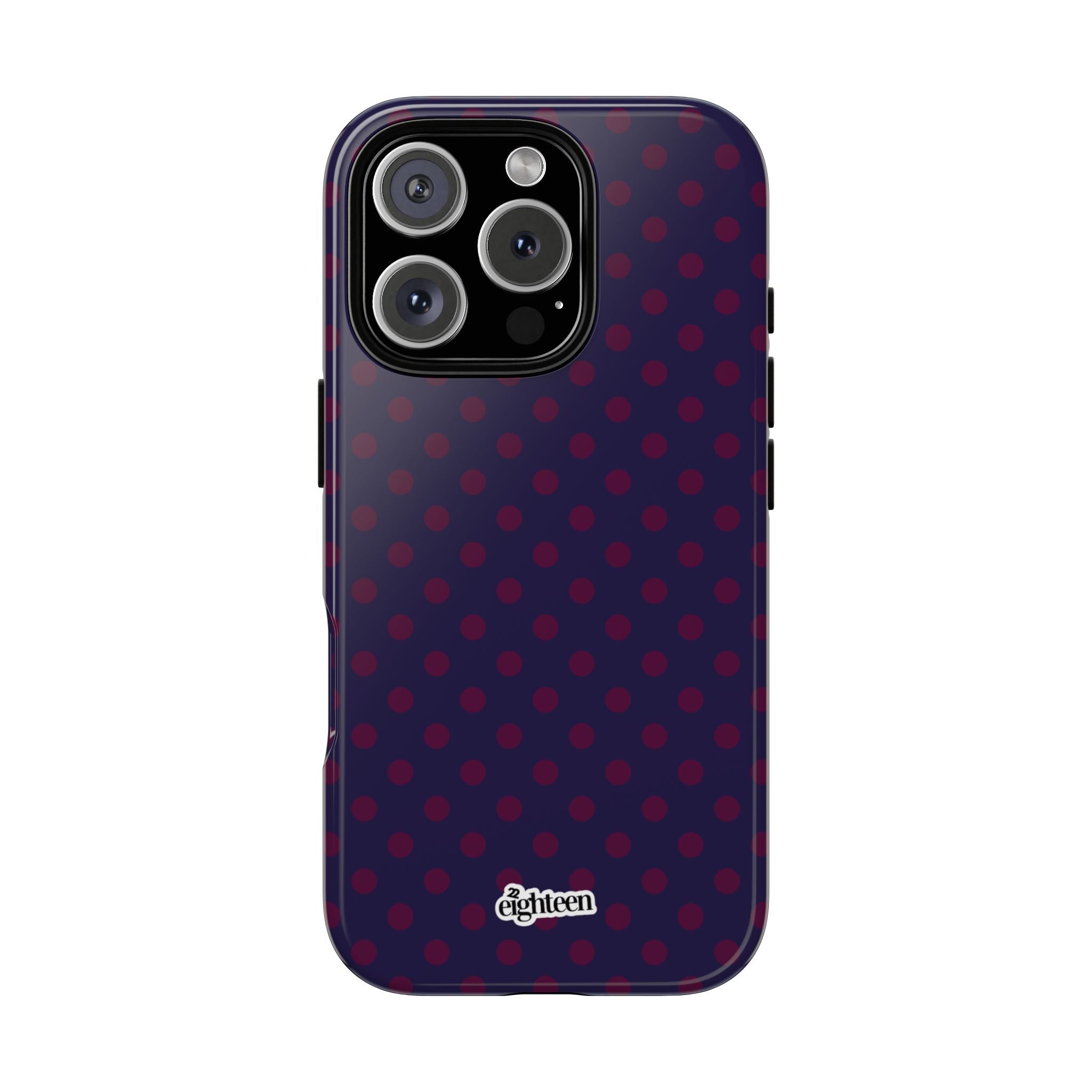 Night Blue & Burgundy Dot Theory Phone Case