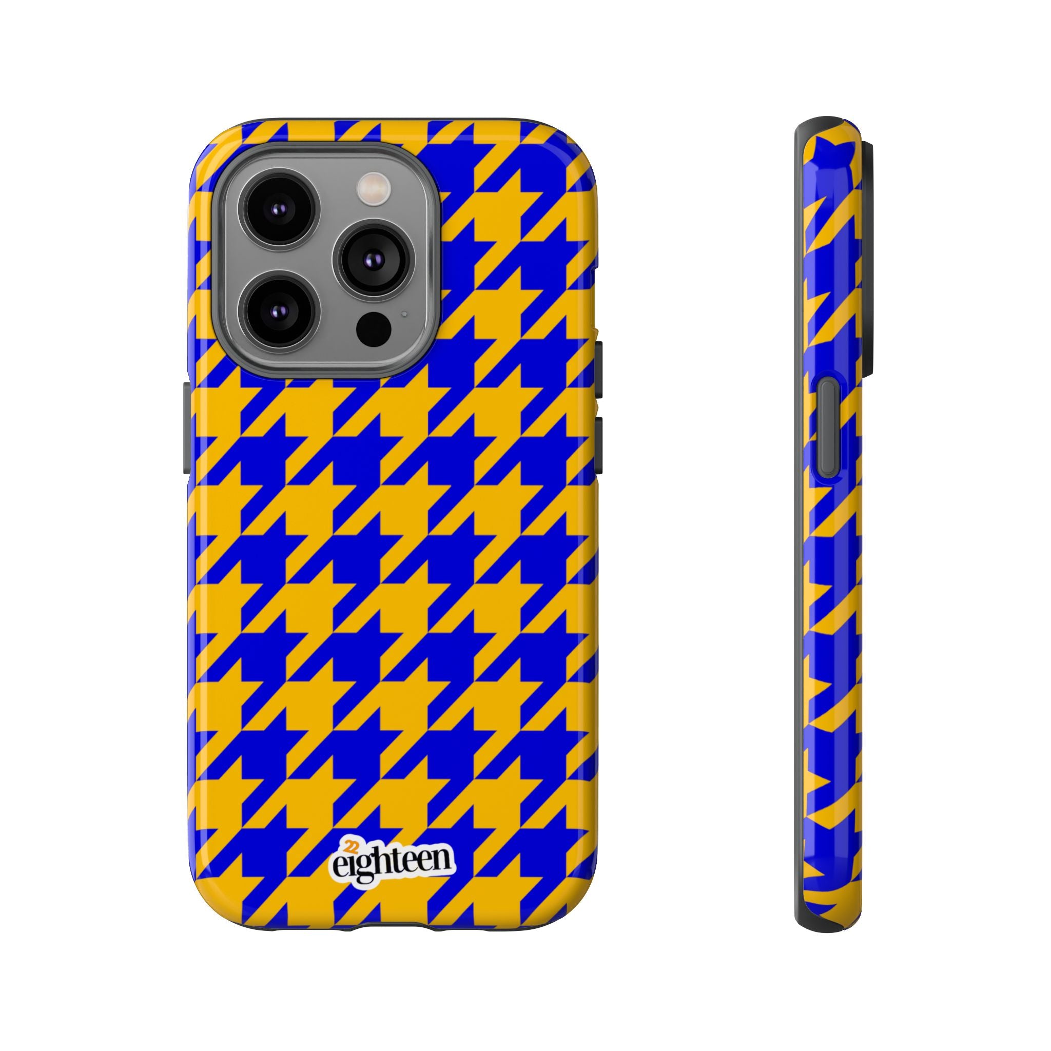 Royal Blue & Gold Staccato Tough Phone Case