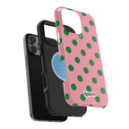 Pink Salmon & Apple Green Polka Dot MagSafe Tough Case