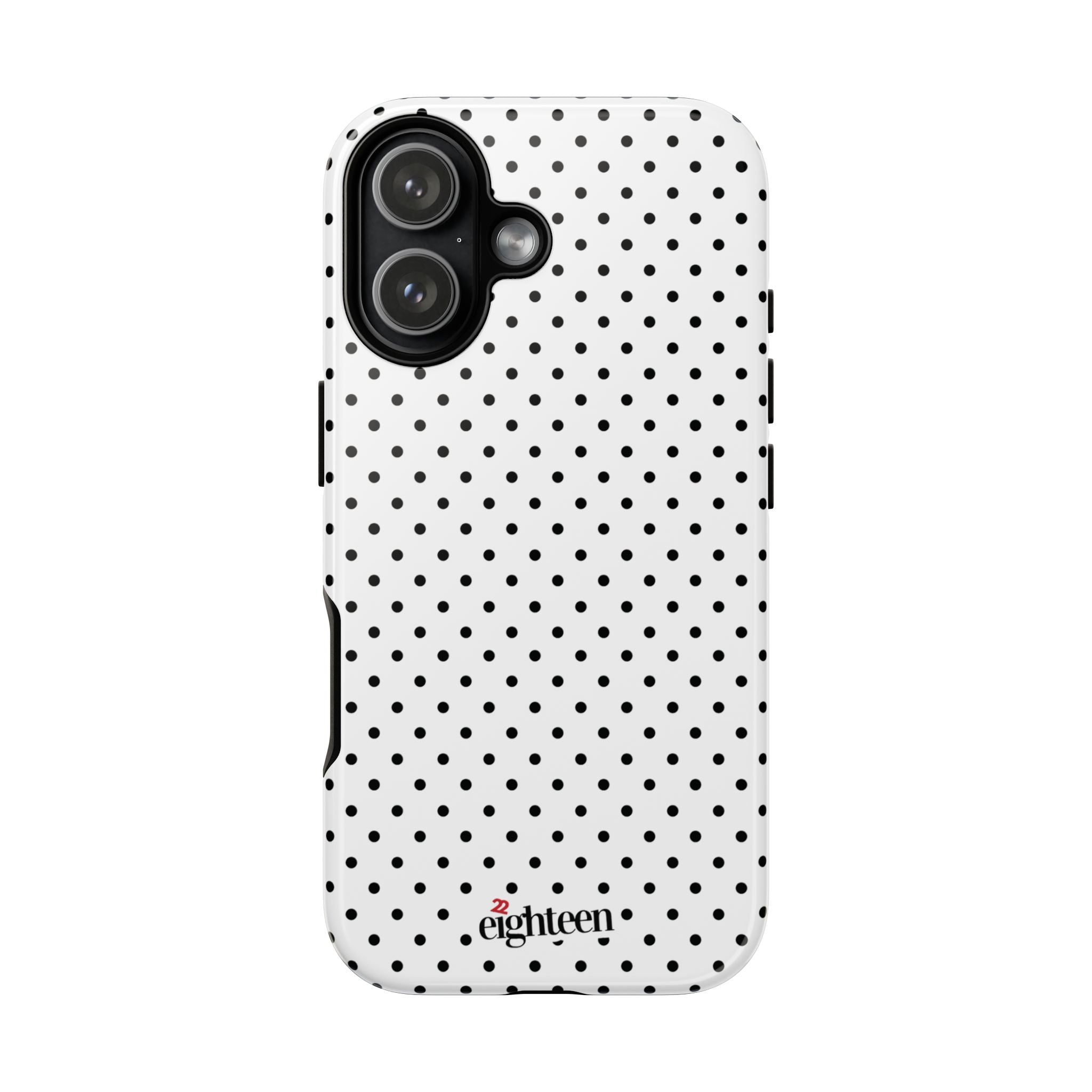 White Dotty Tough Phone Case