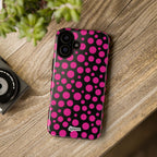 Black + Pink Poppy Tough Phone Case