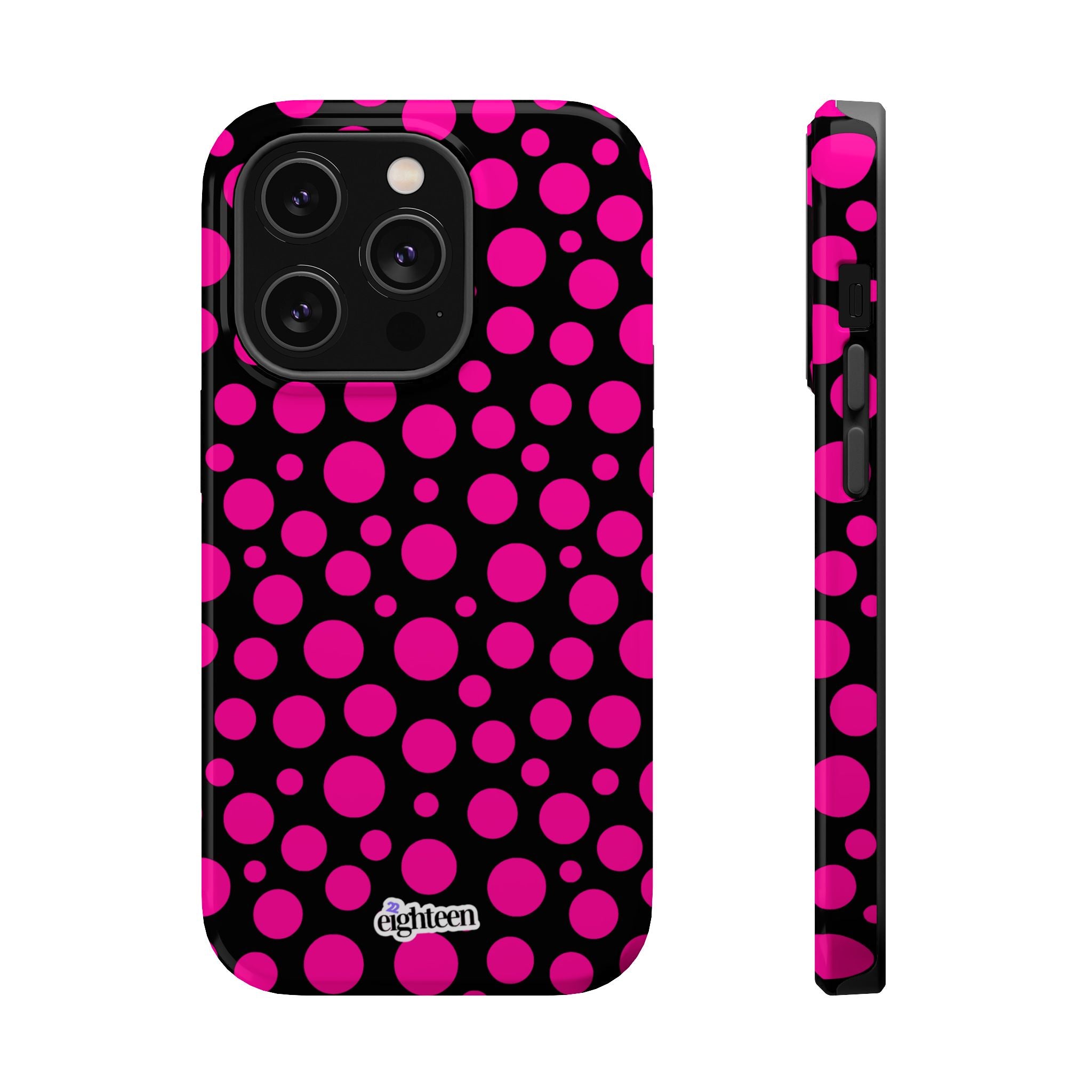 Black + Pink Poppy MagSafe Tough Case