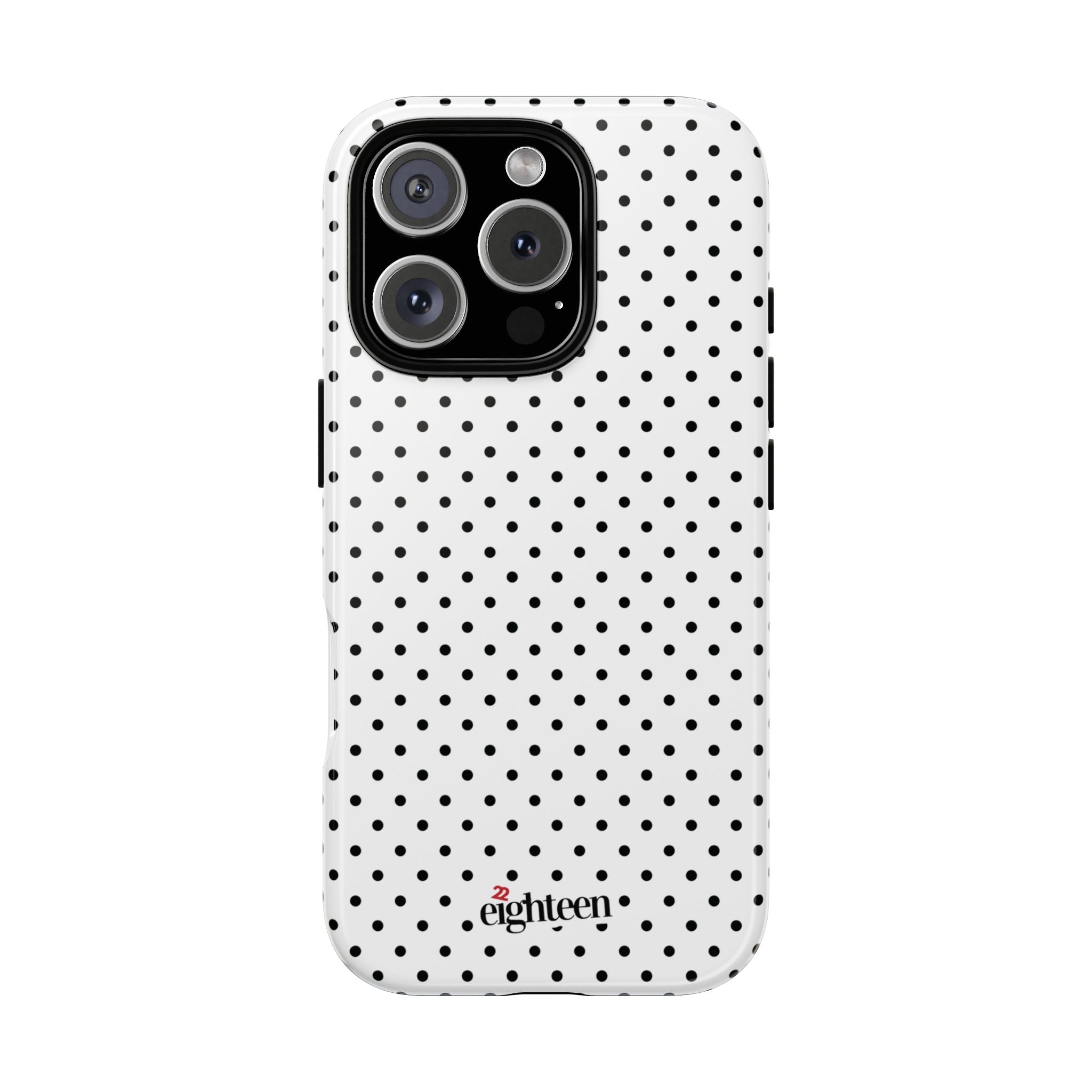White Dotty Tough Phone Case