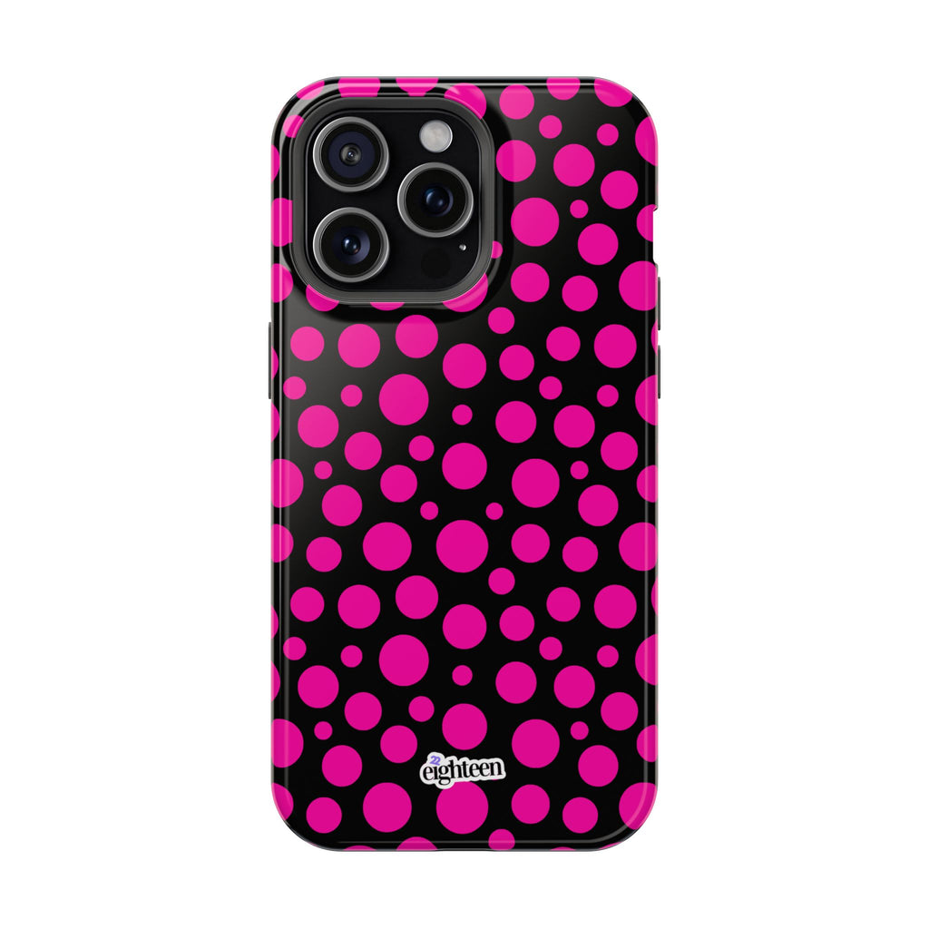 Black + Pink Poppy MagSafe Tough Case