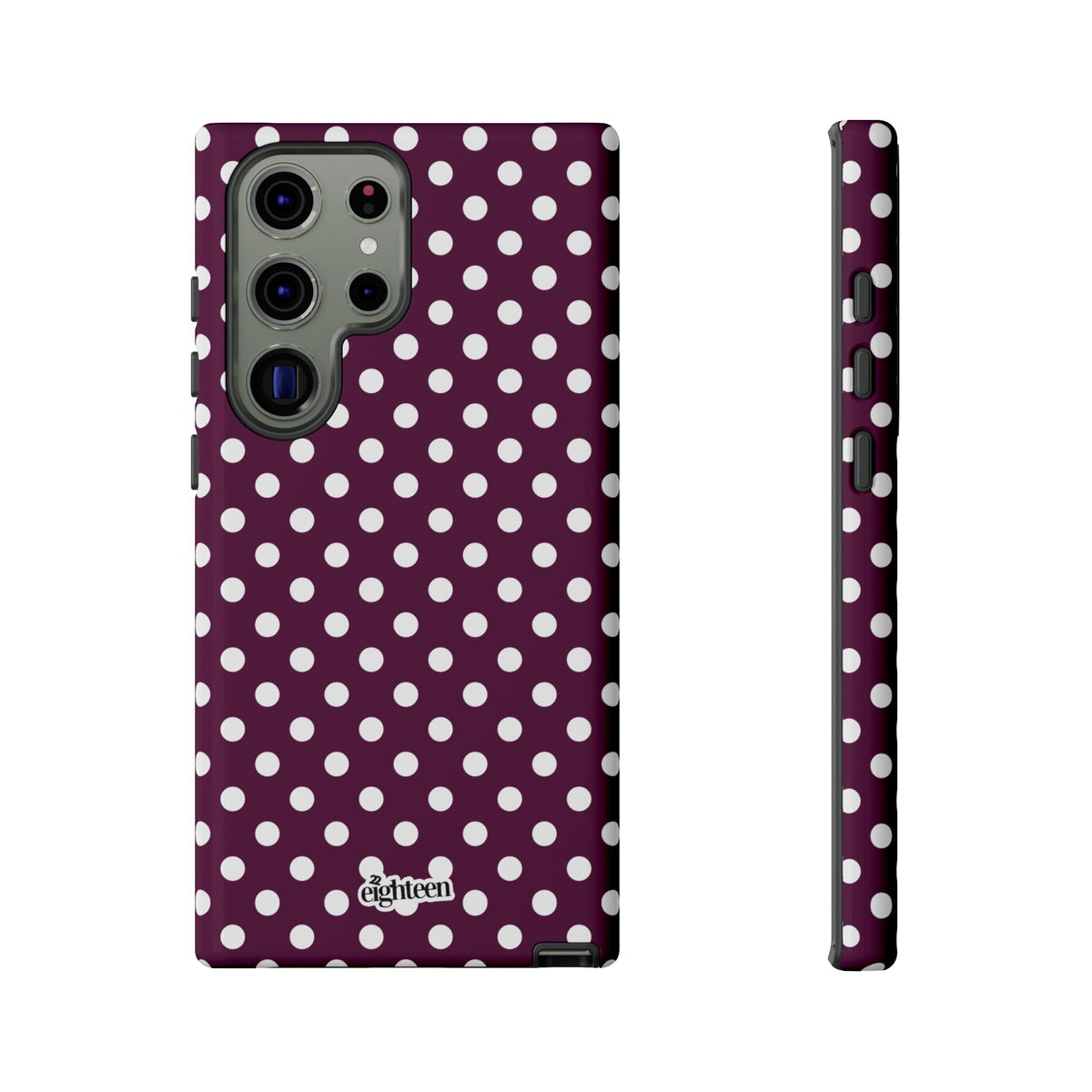 Maroon + White Dot Theory Phone Case