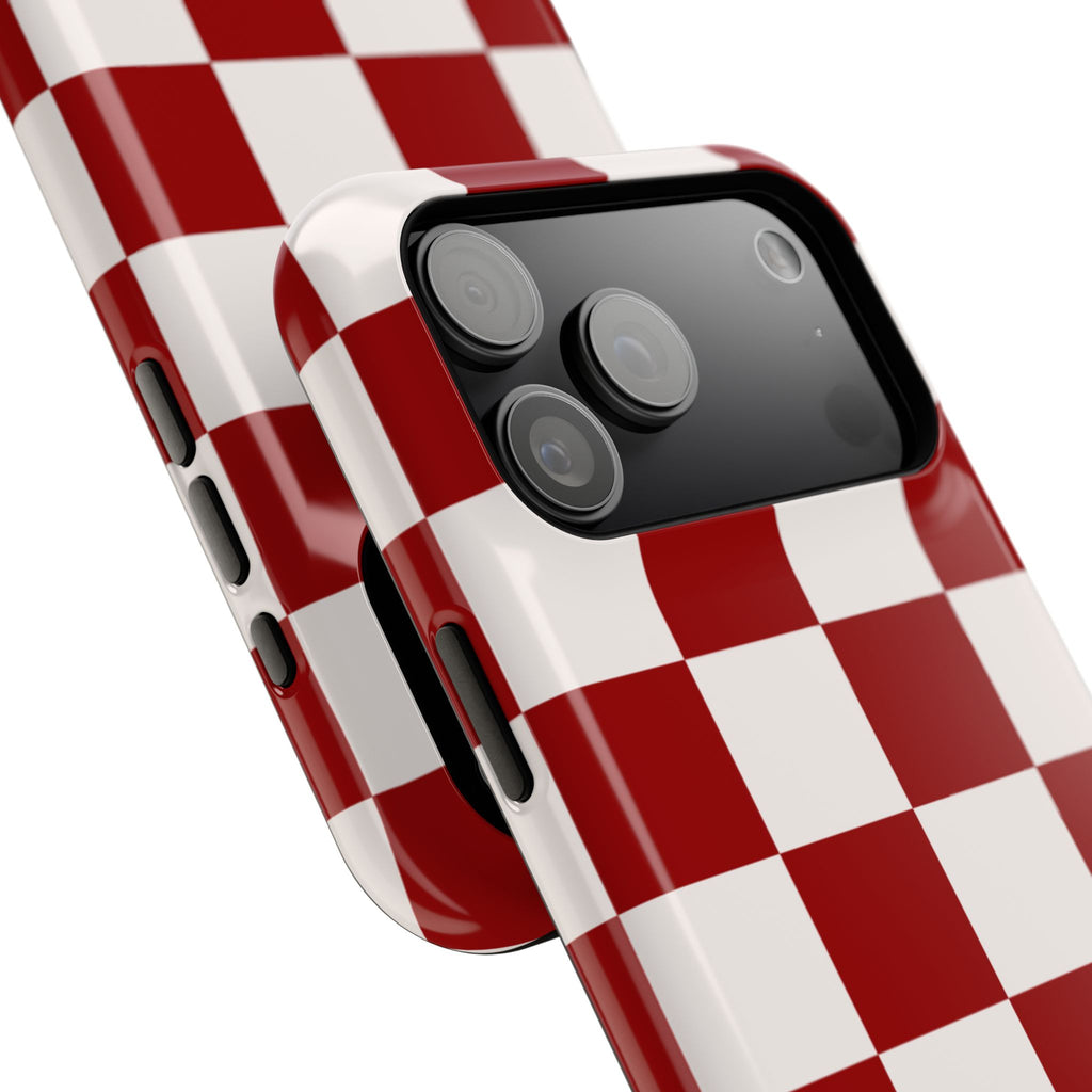 Crimson & Cream Check, Please! MagSafe Phone Case