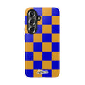 Royal Blue & Gold Check, Please! Phone Case