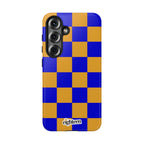 Royal Blue & Gold Check, Please! Phone Case