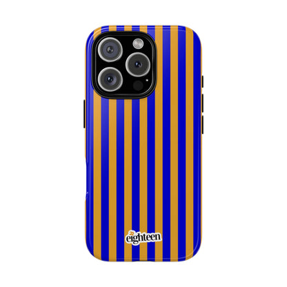 Royal Blue & Gold Stripe Tough Phone Case