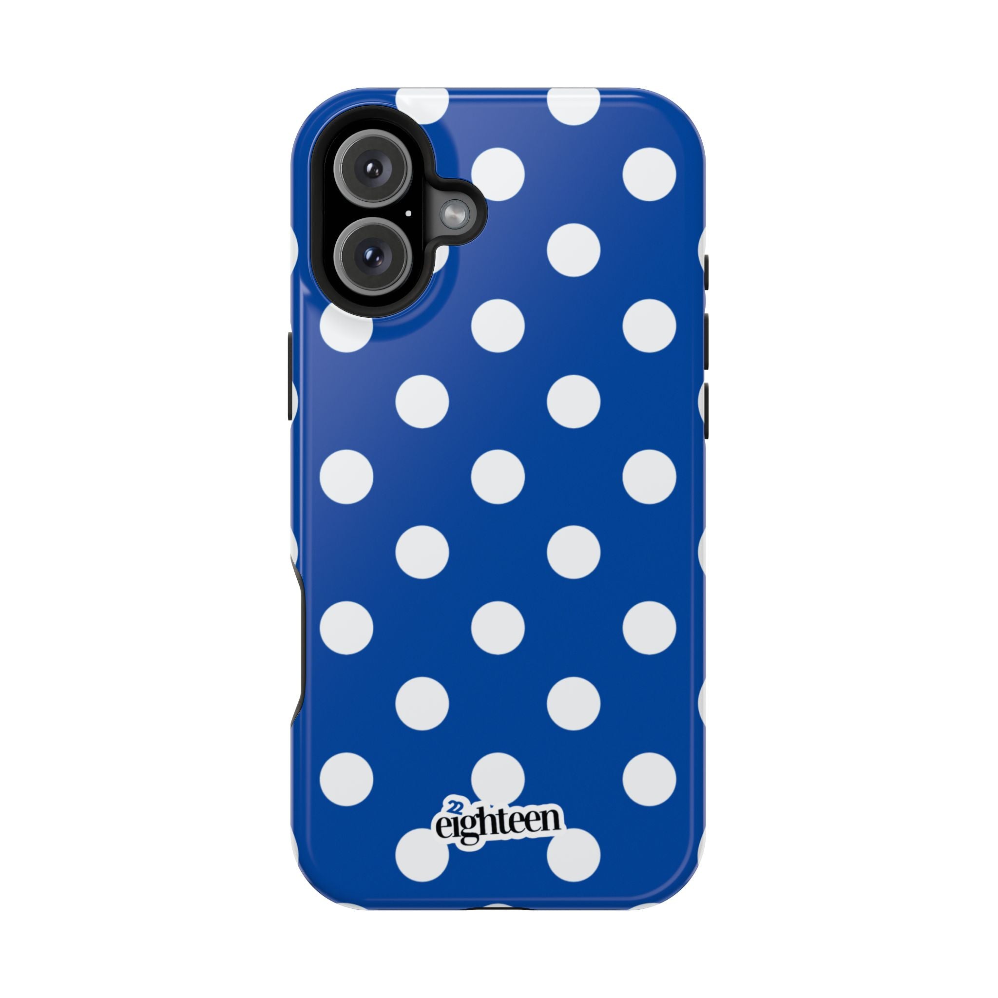 Royal Blue & White Polka Dot MagSafe Tough Case