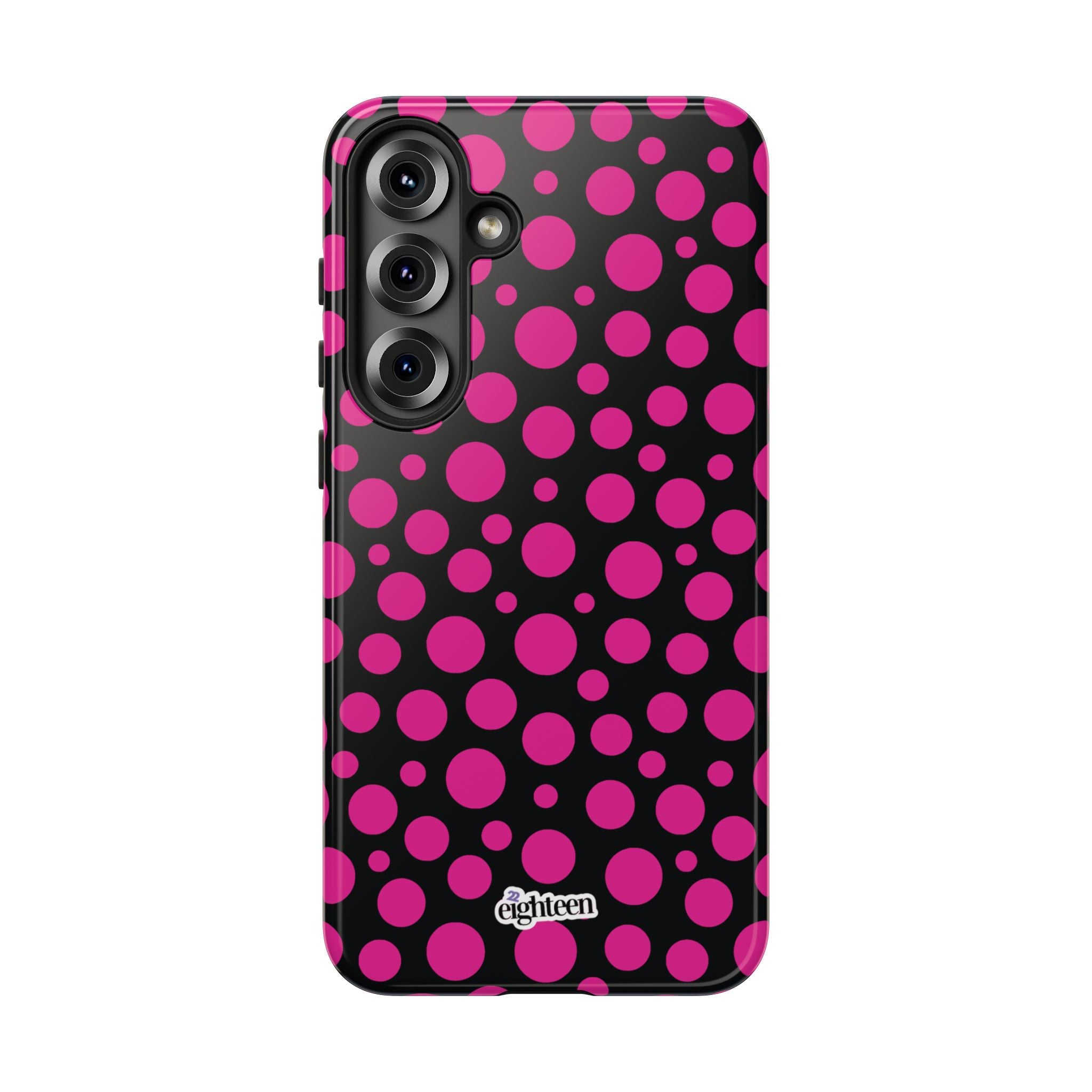 Black + Pink Poppy Tough Phone Case