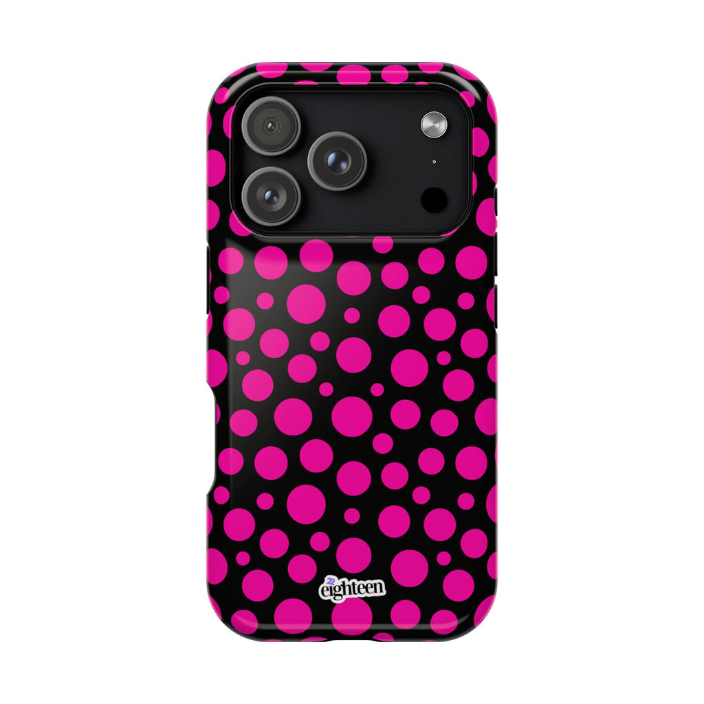 Black + Pink Poppy MagSafe Tough Case