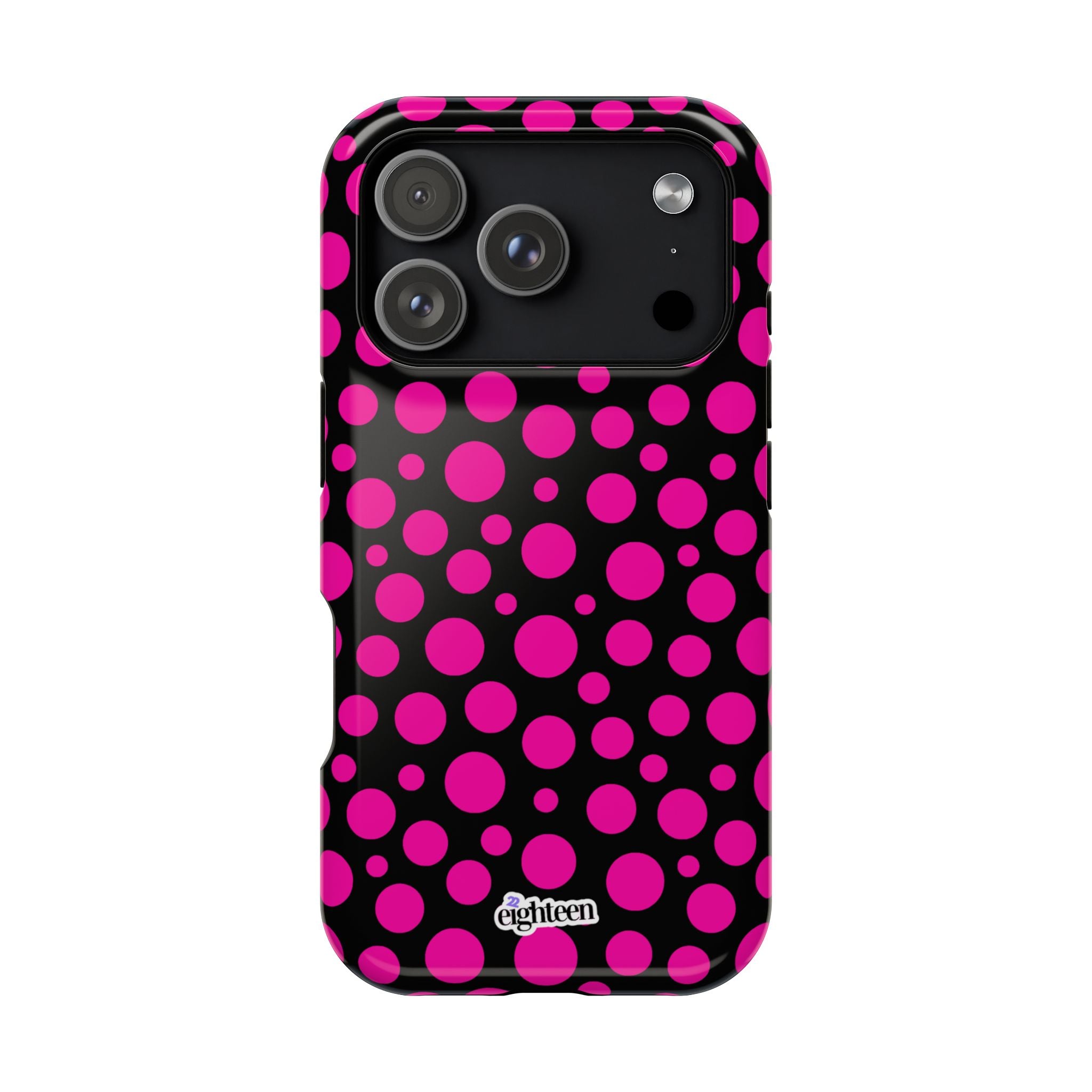 Black + Pink Poppy MagSafe Tough Case