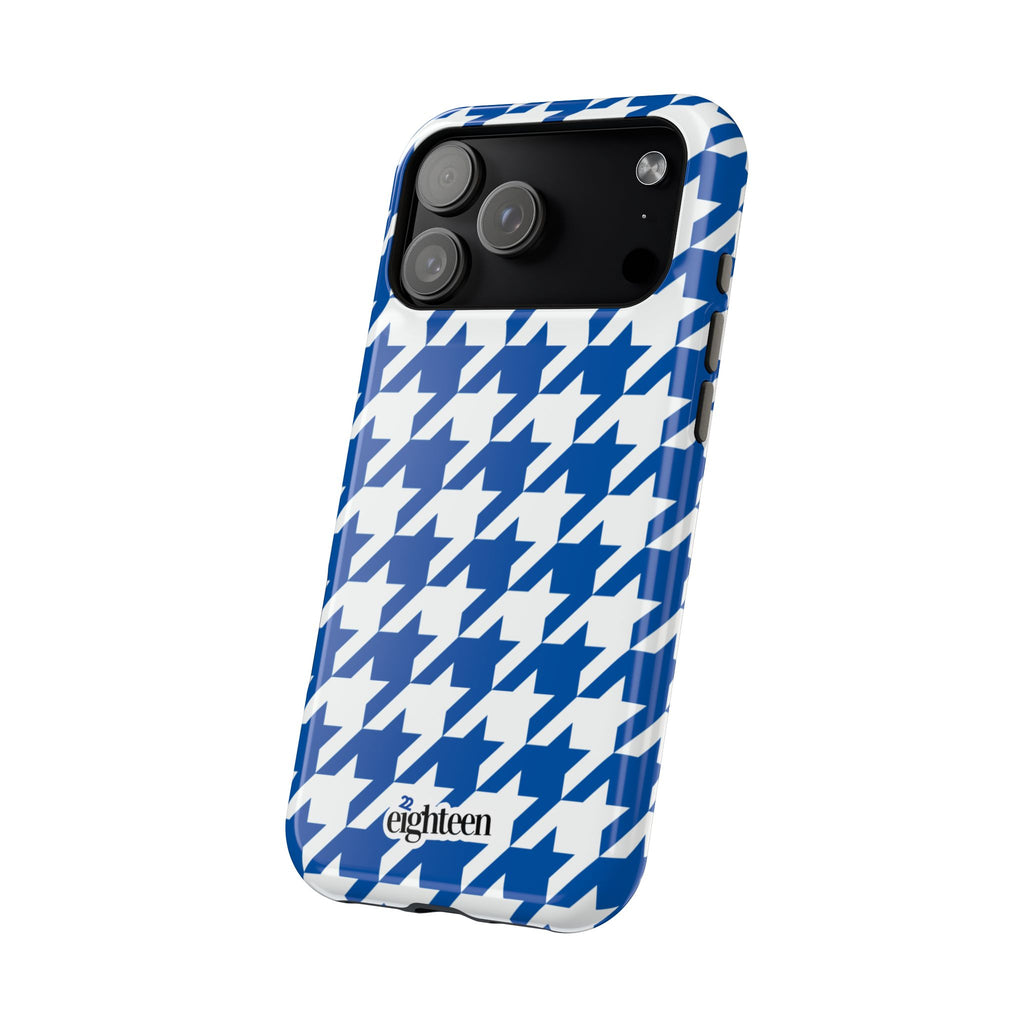 Royal Blue & White Staccato MagSafe Phone Case