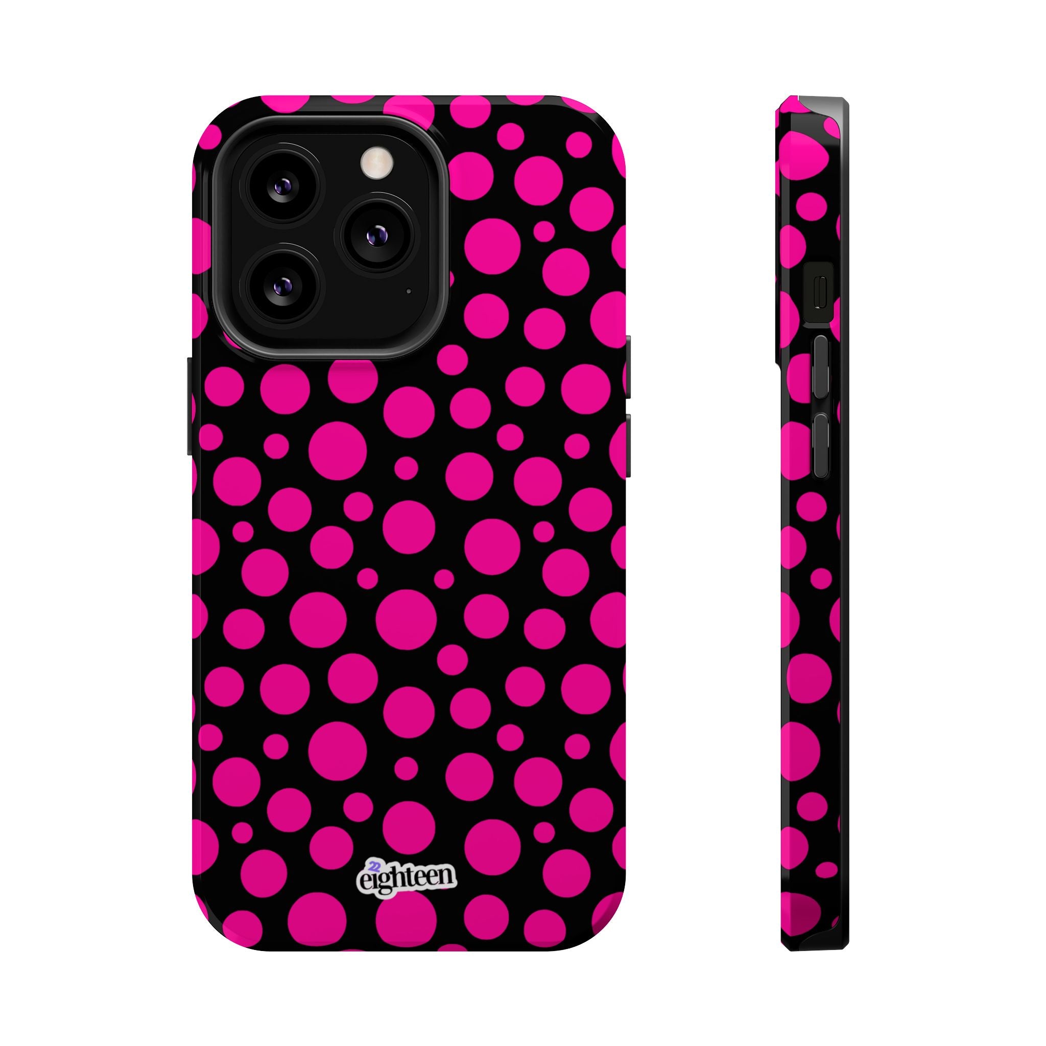 Black + Pink Poppy MagSafe Tough Case
