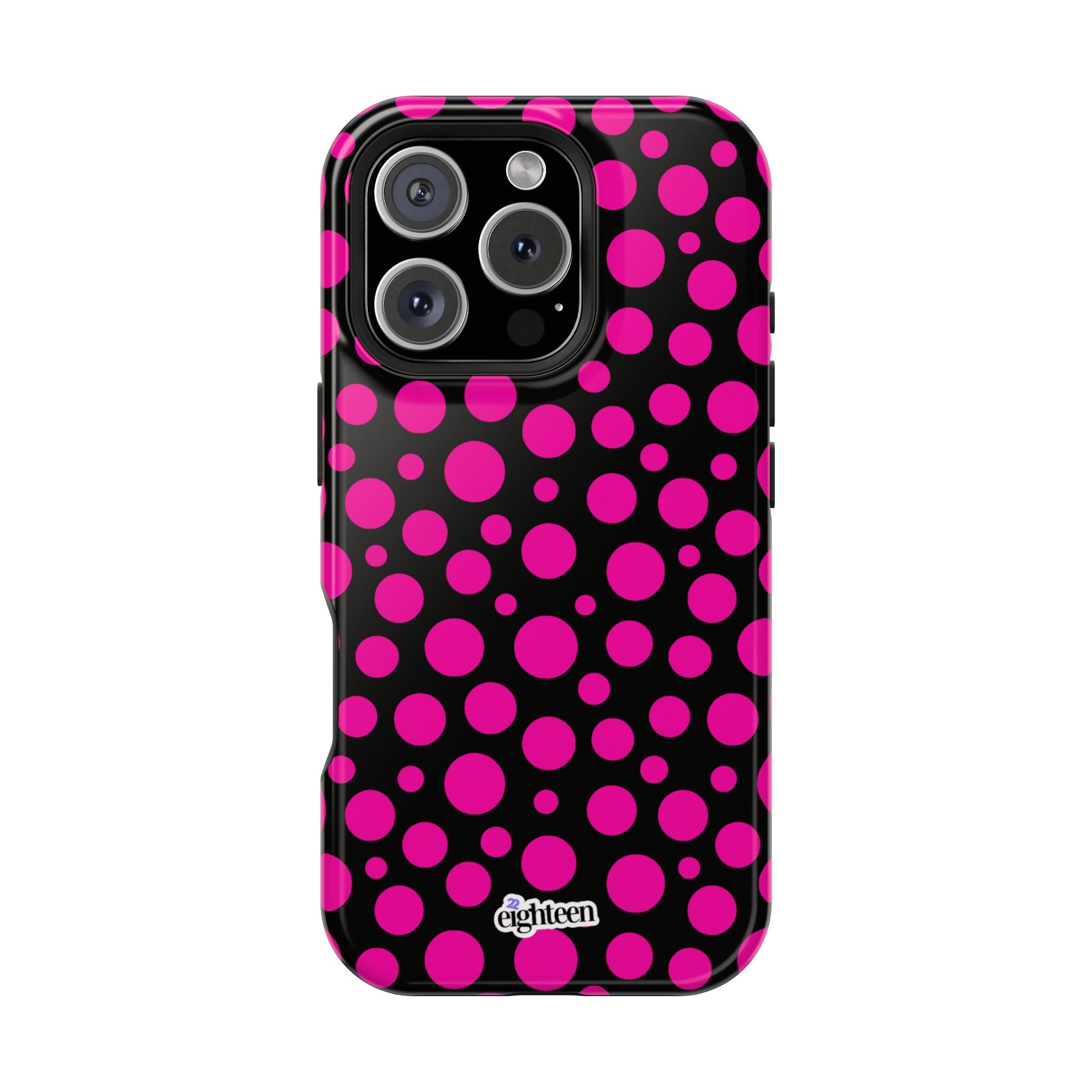 Black + Pink Poppy MagSafe Tough Case