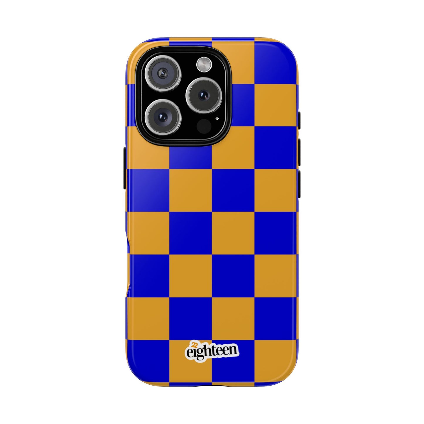 Royal Blue & Gold Checkered Tough Phone Case