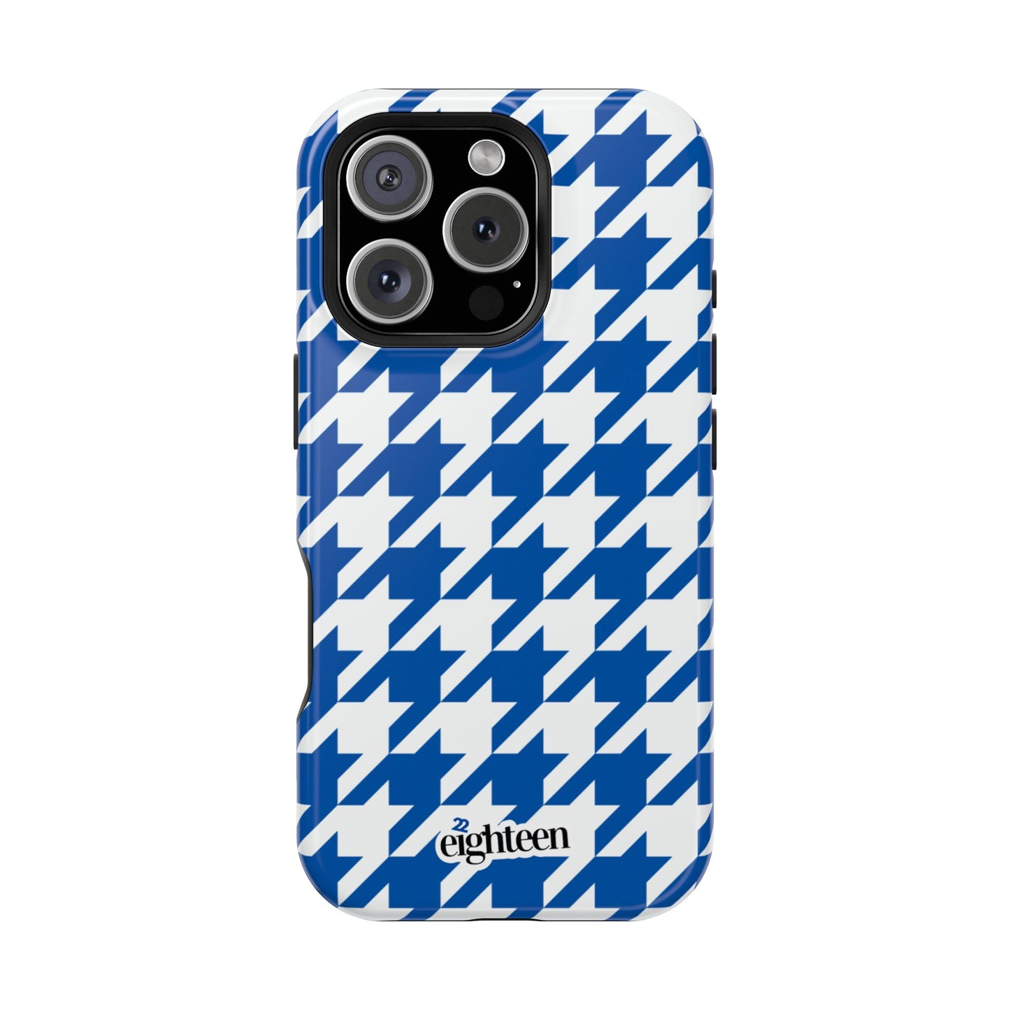 Royal Blue & White Sorority Houndstooth MagSafe Tough Case