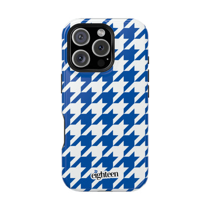 Royal Blue & White Sorority Houndstooth MagSafe Tough Case