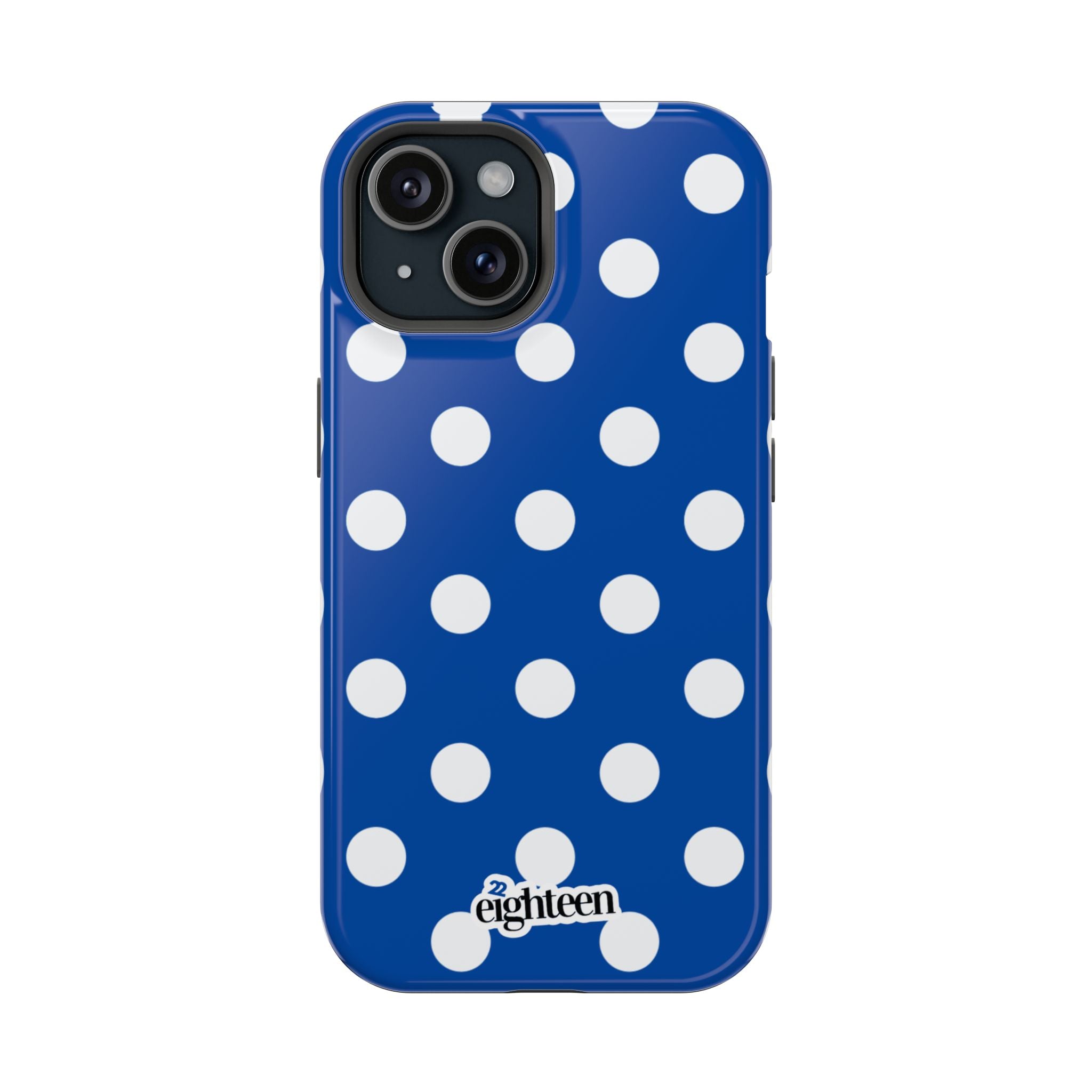 Royal Blue & White Polka Dot MagSafe Tough Case