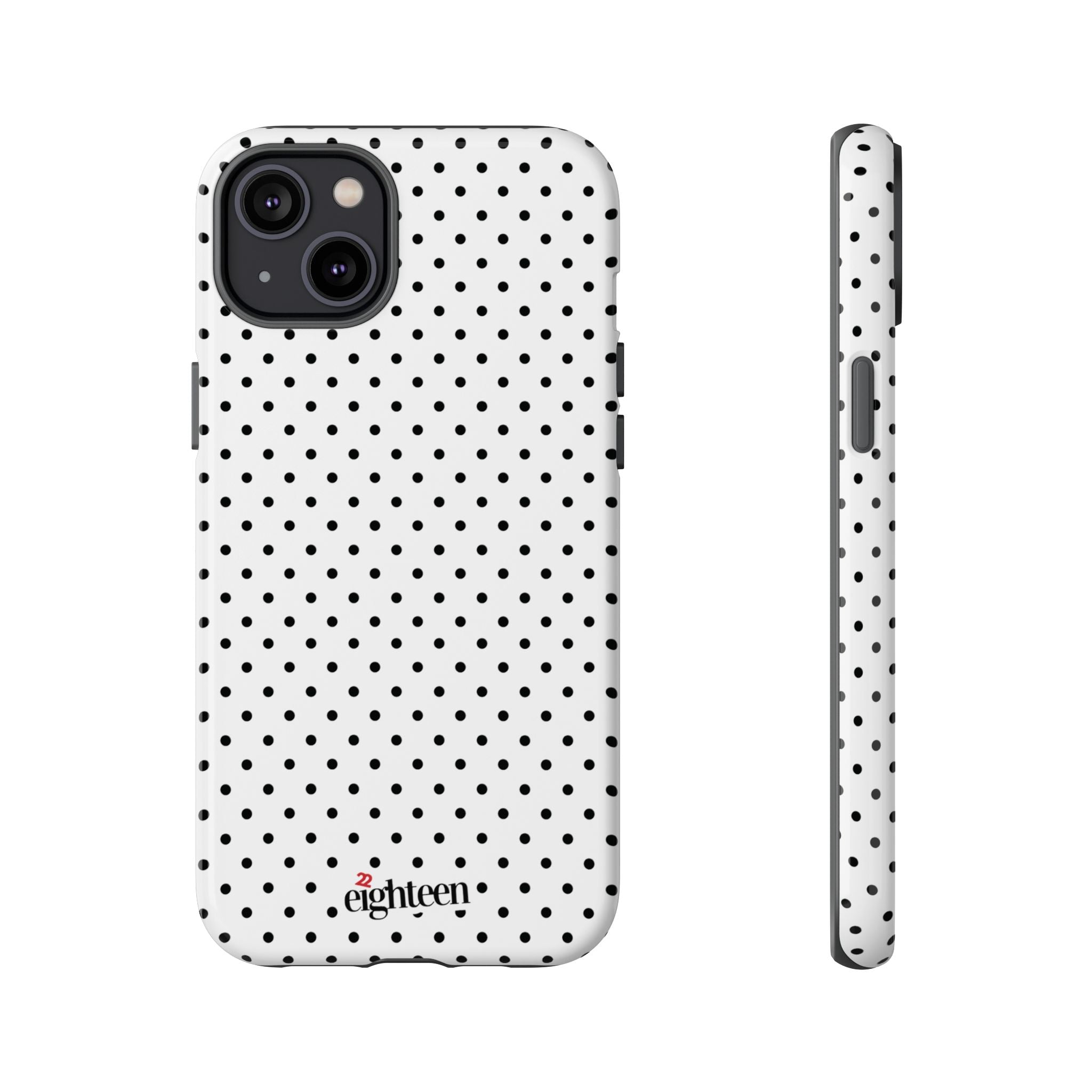 White Dotty Tough Phone Case