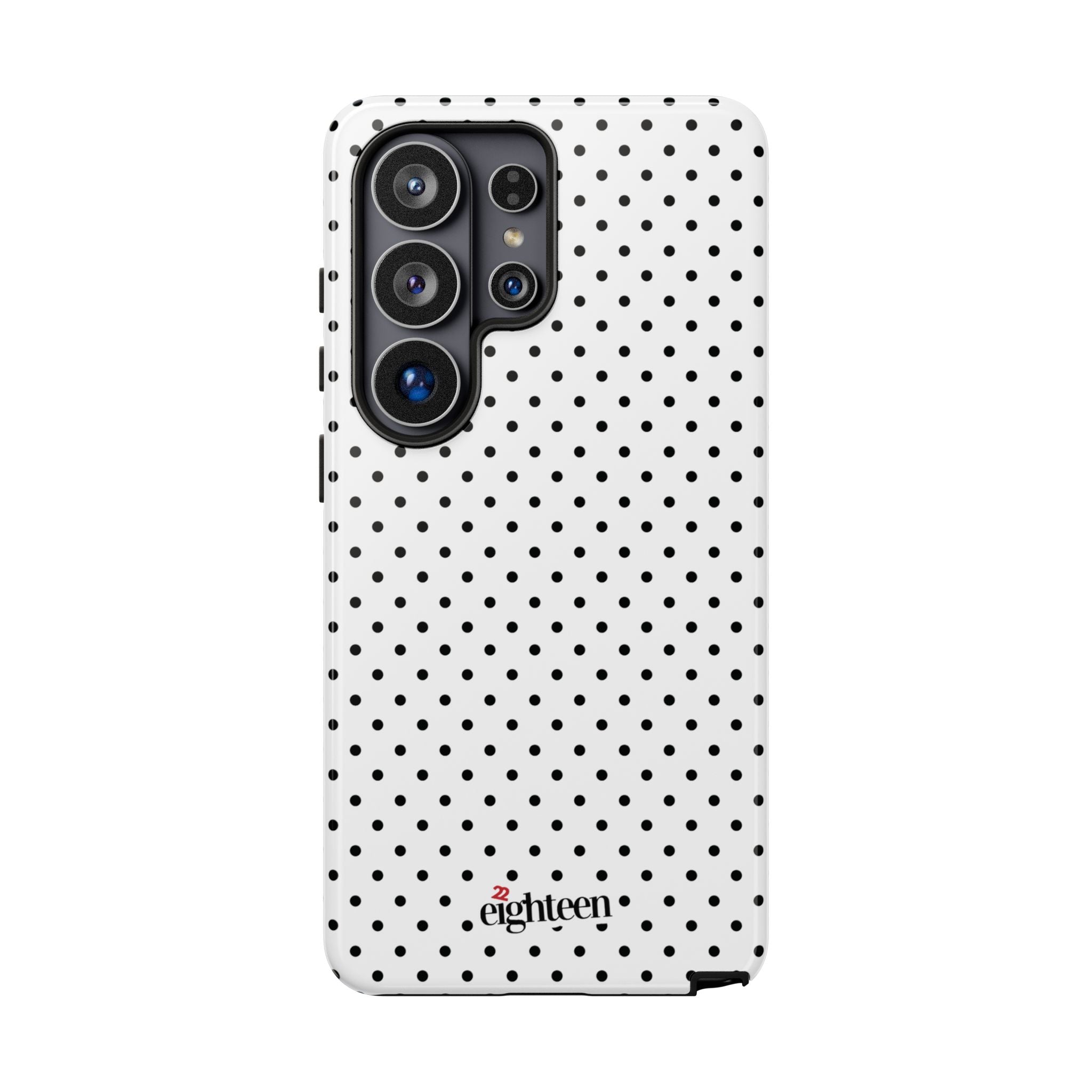 White Dotty Tough Phone Case