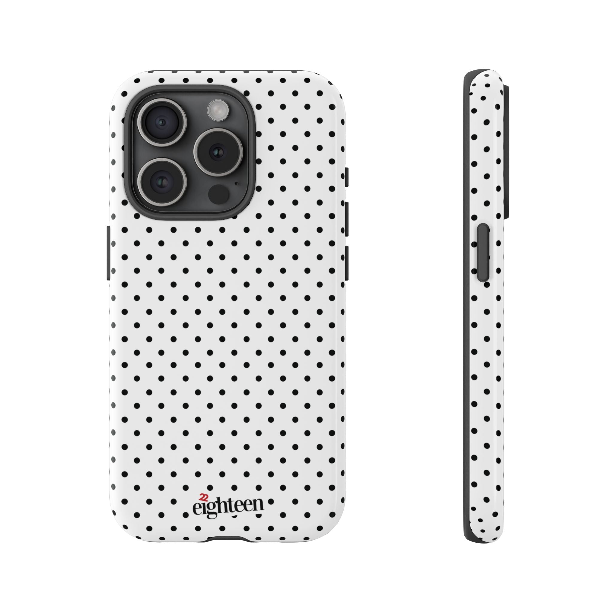 White Dotty Tough Phone Case