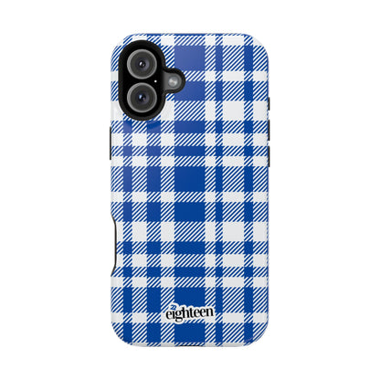 Royal Blue & White Sorority Plaid MagSafe Tough Case