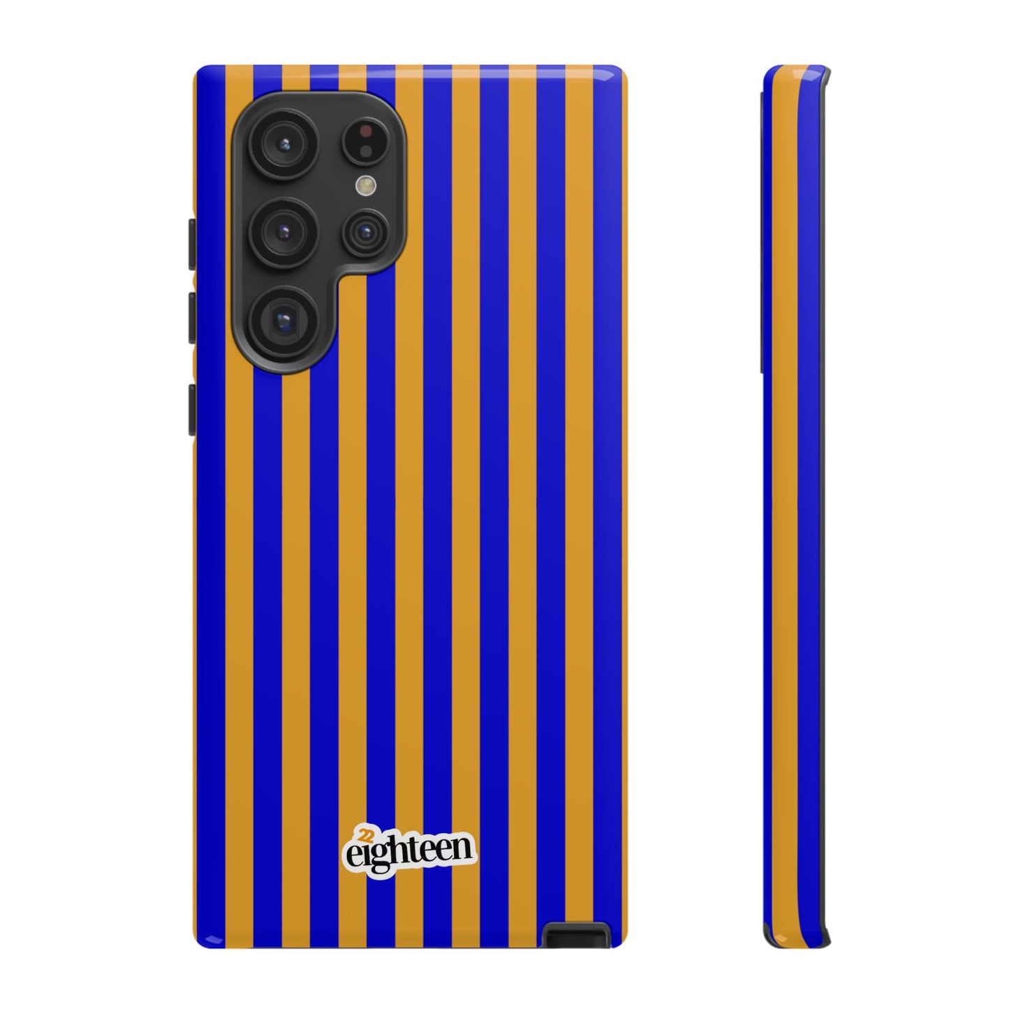 Royal Blue & Gold Stripe Tough Phone Case