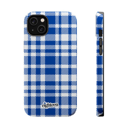 Royal Blue & White Sorority Plaid MagSafe Tough Case