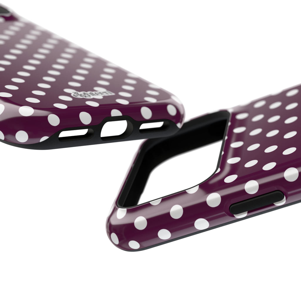 Maroon & White Dot Theory MagSafe Phone Case