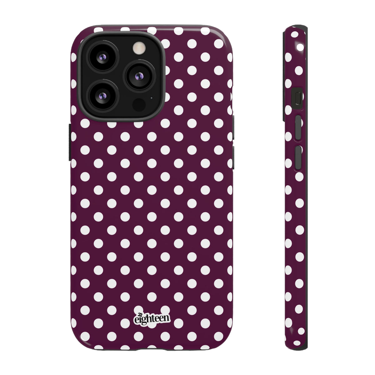 Maroon + White Dot Theory Phone Case