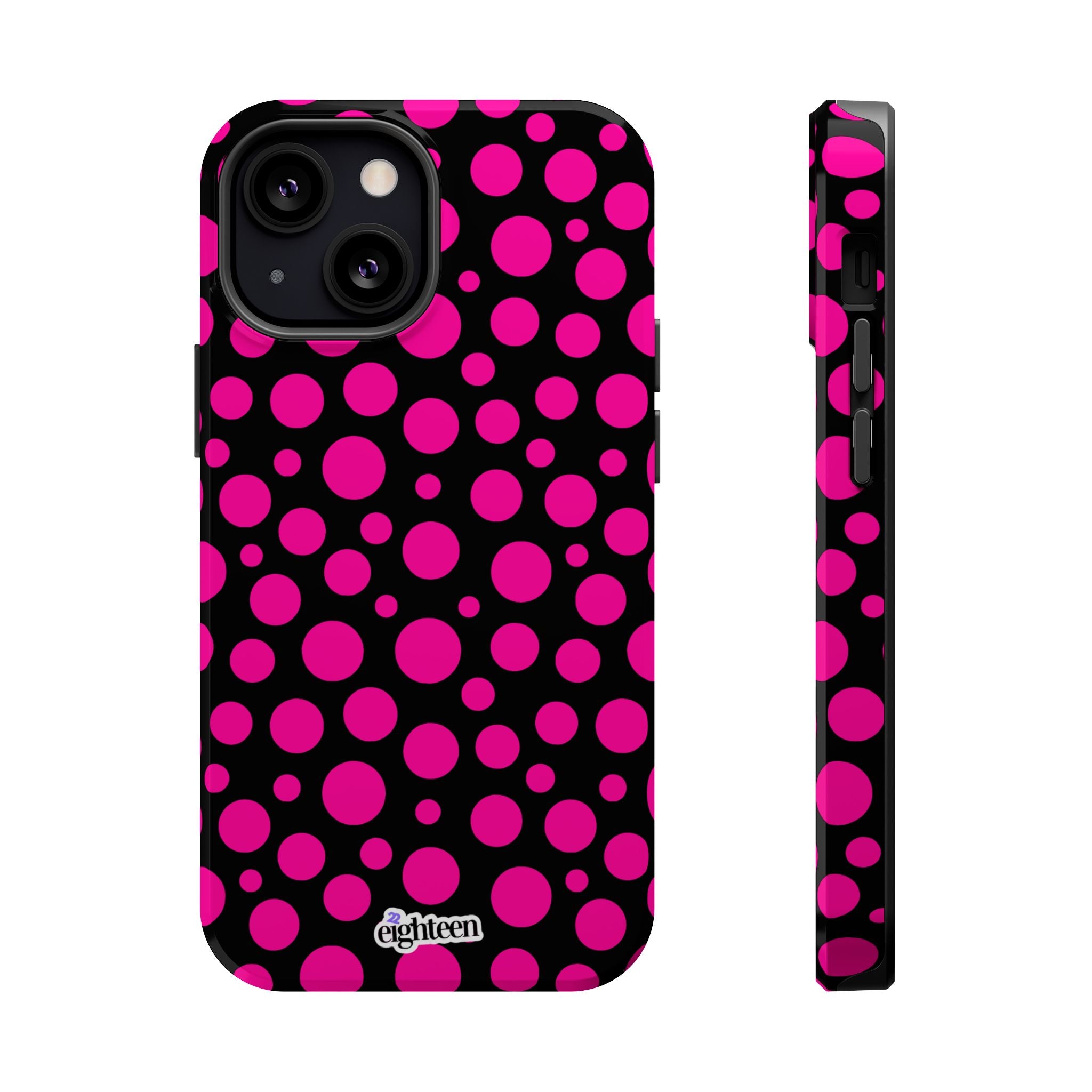 Black + Pink Poppy MagSafe Tough Case