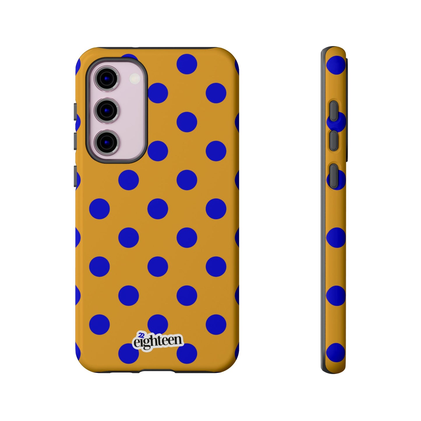 Royal Blue & Gold Polka Dot Tough Phone Case