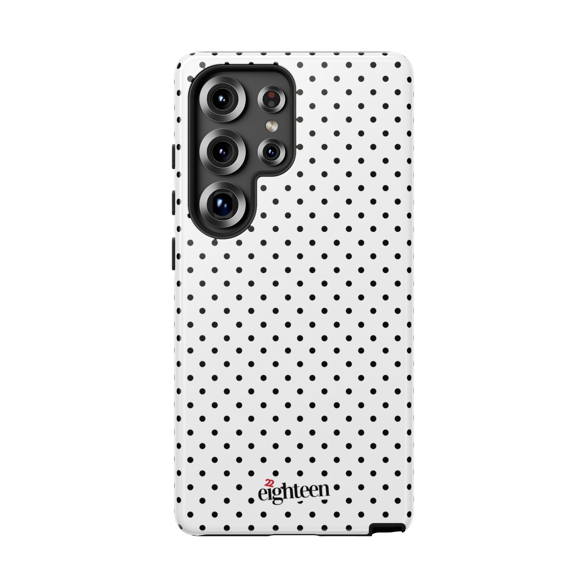 White Dotty Tough Phone Case