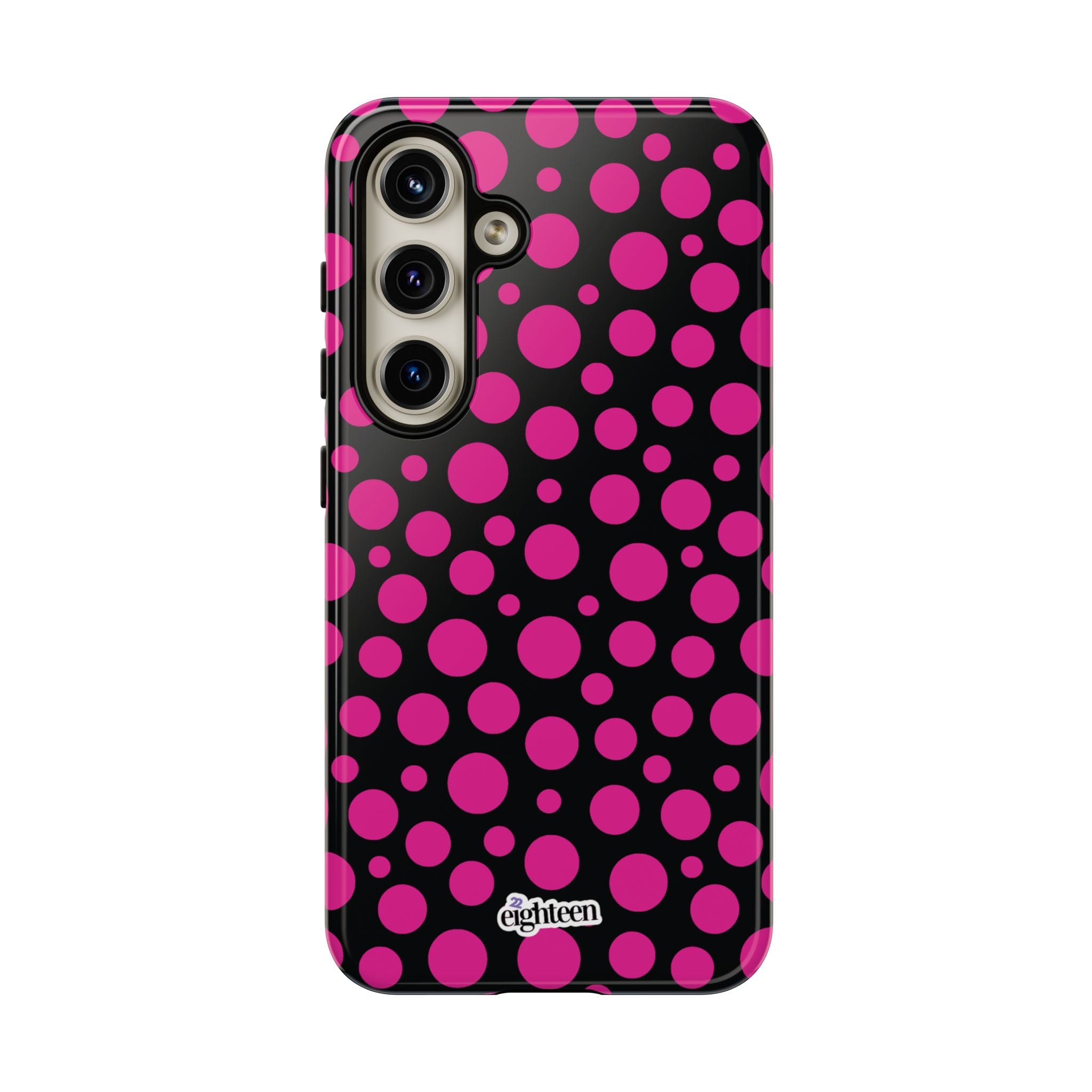 Black + Pink Poppy Tough Phone Case
