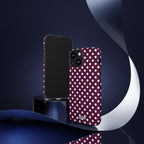 Maroon + White Dot Theory Phone Case