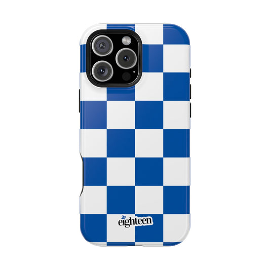 Royal Blue & White Sorority Checkered MagSafe Tough Case