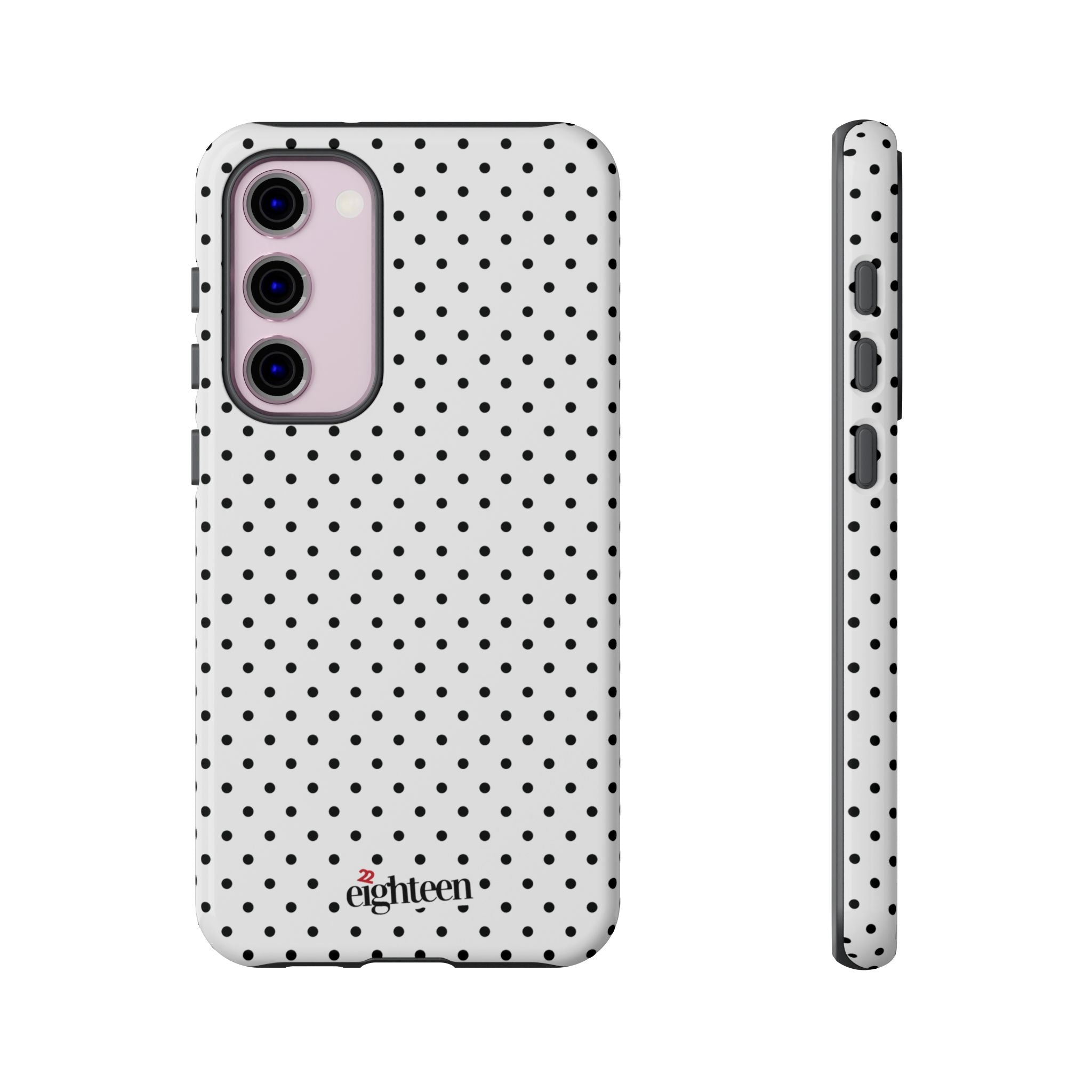 White Dotty Tough Phone Case