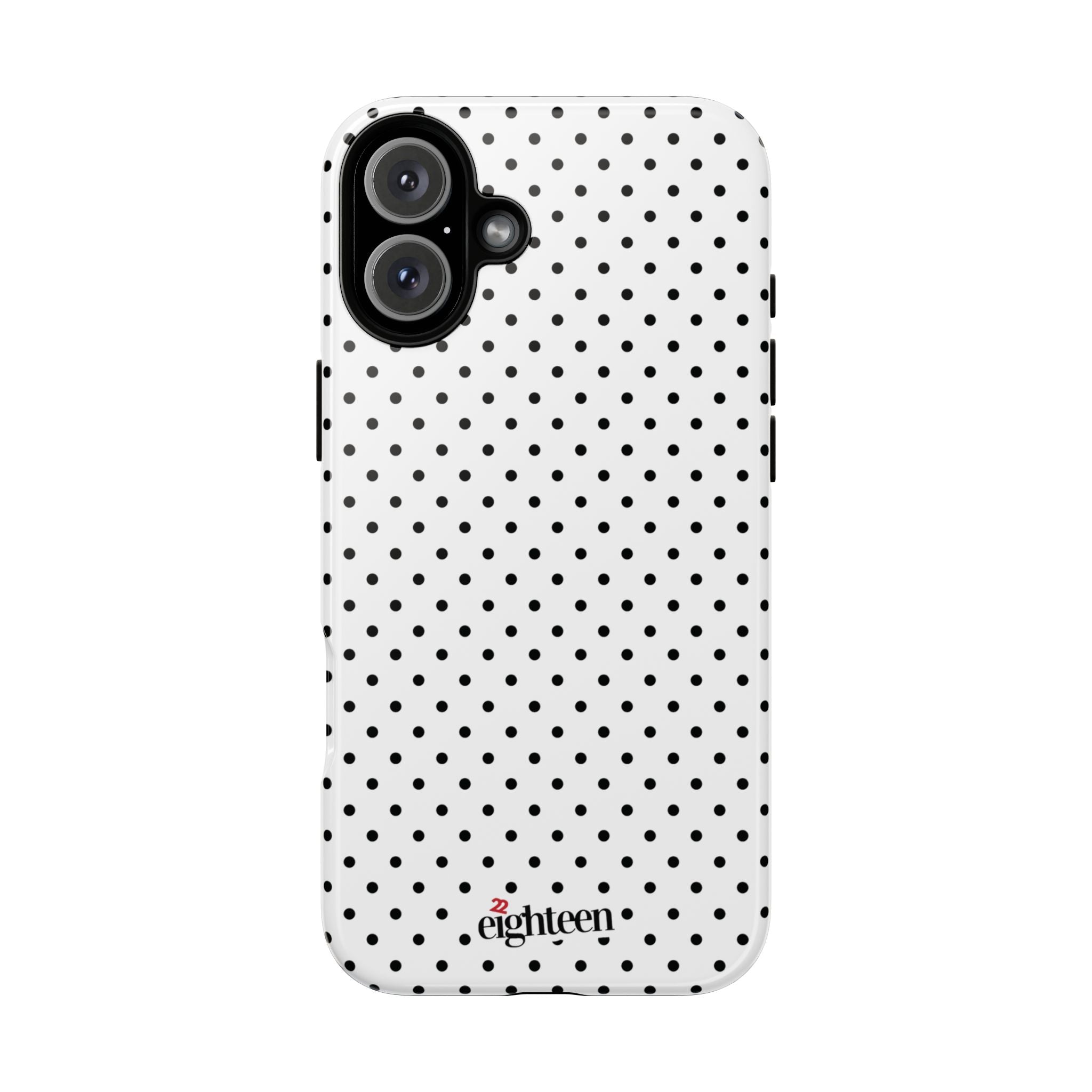 White Dotty Tough Phone Case