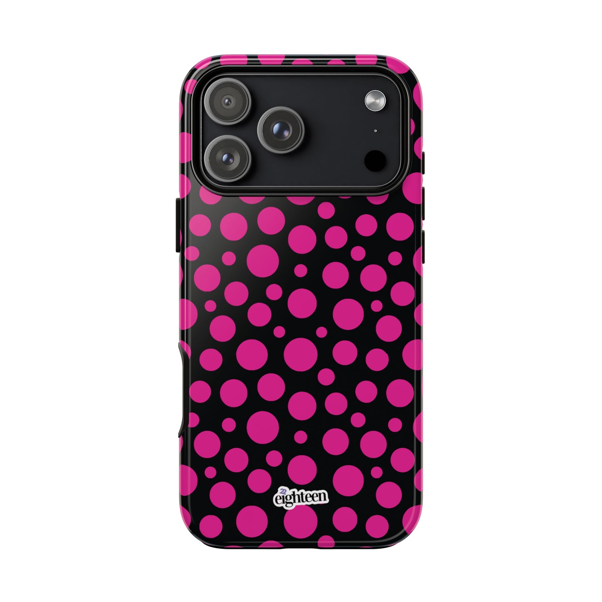 Black + Pink Poppy Tough Phone Case