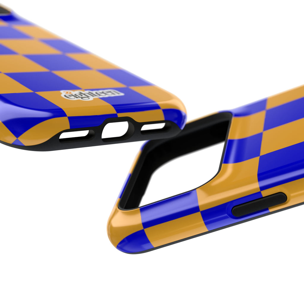 Royal Blue & Gold Check, Please! MagSafe Phone Case