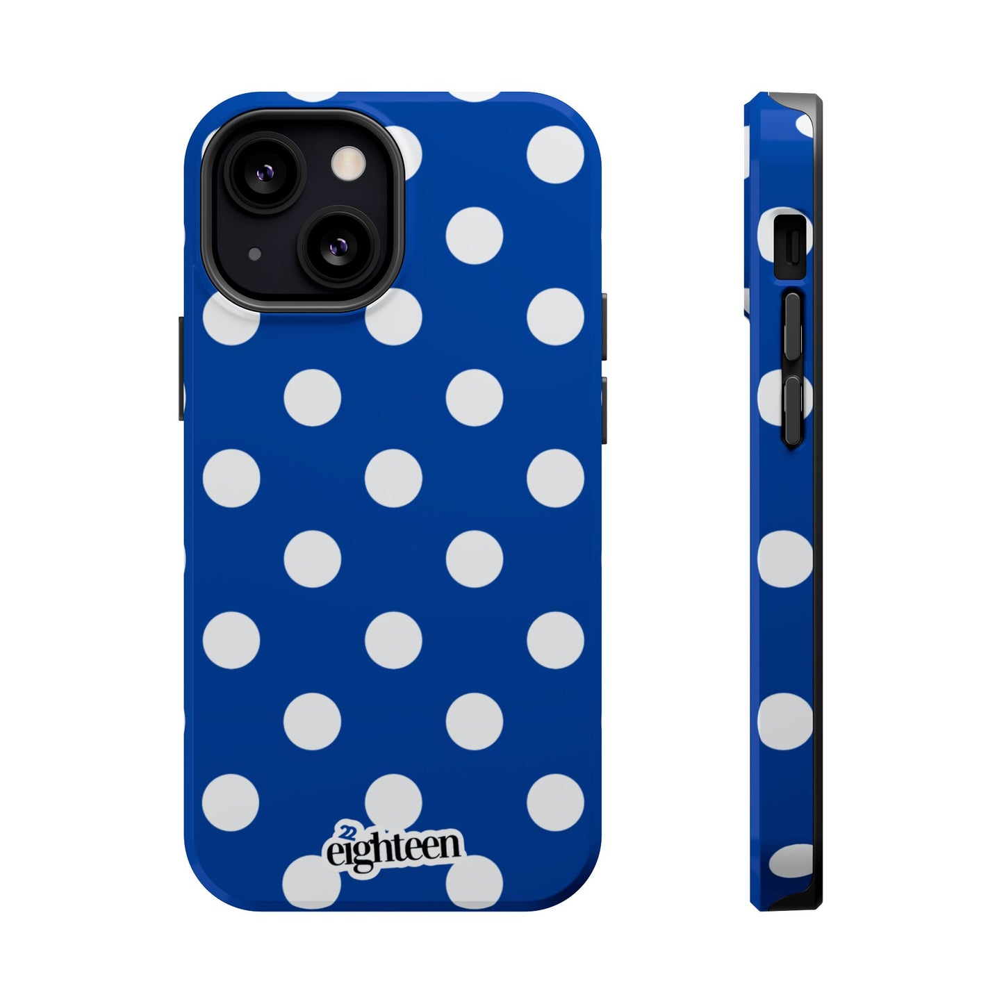 Royal Blue & White Sorority Polka Dot MagSafe Tough Case